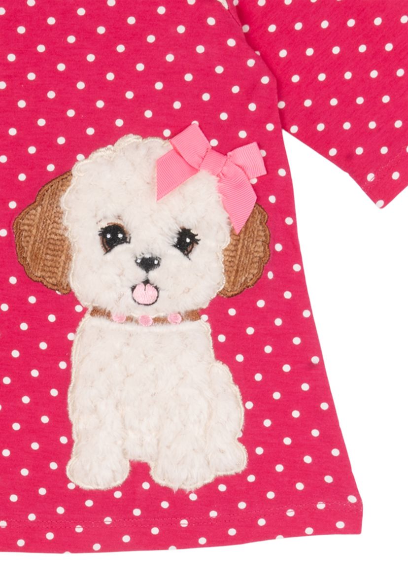 Baby Girls Dog Appliqué Top and Printed Leggings Set