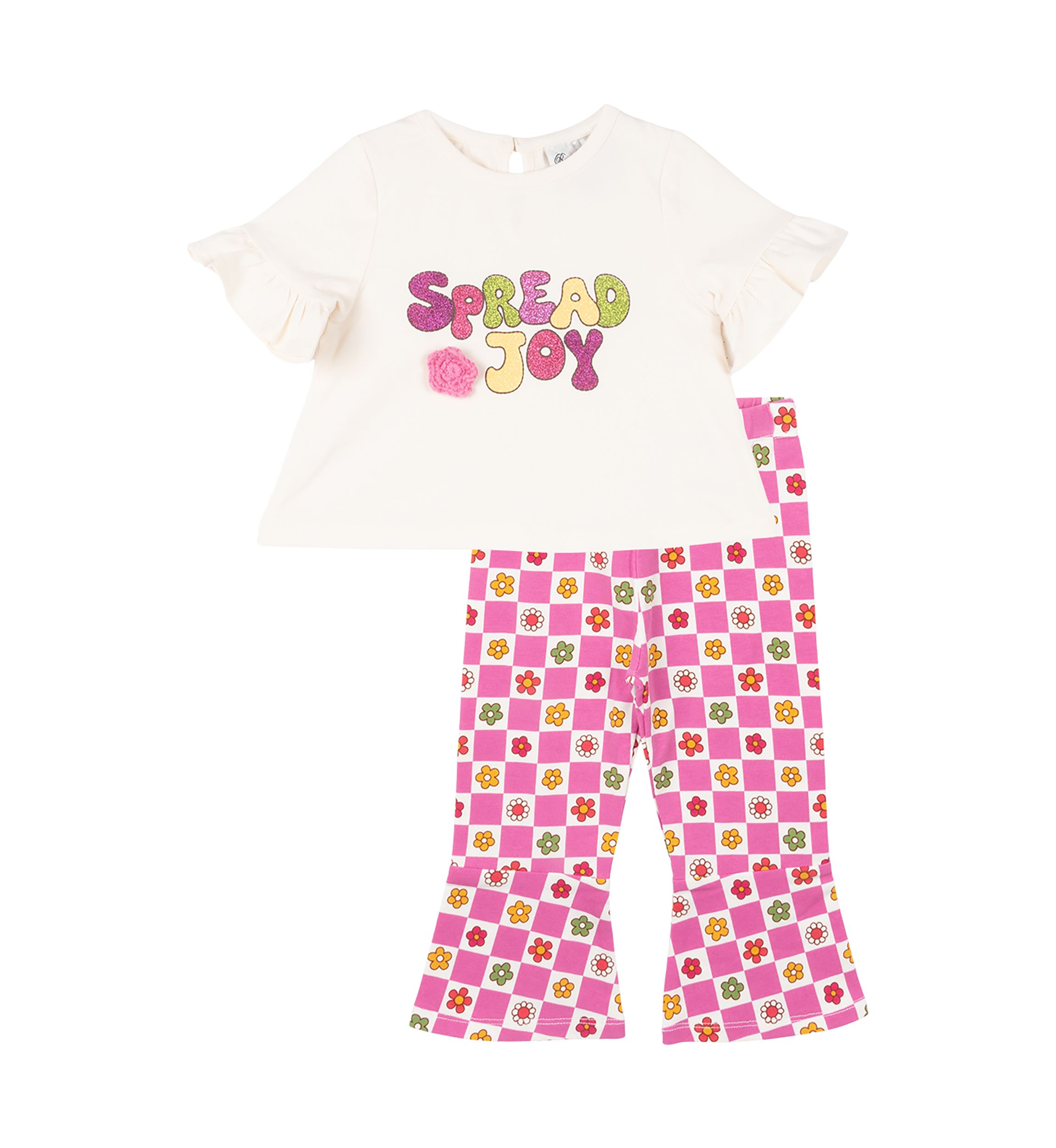 Baby Girls Spread Joy Graphic T-Shirt and Printed Leggings Set