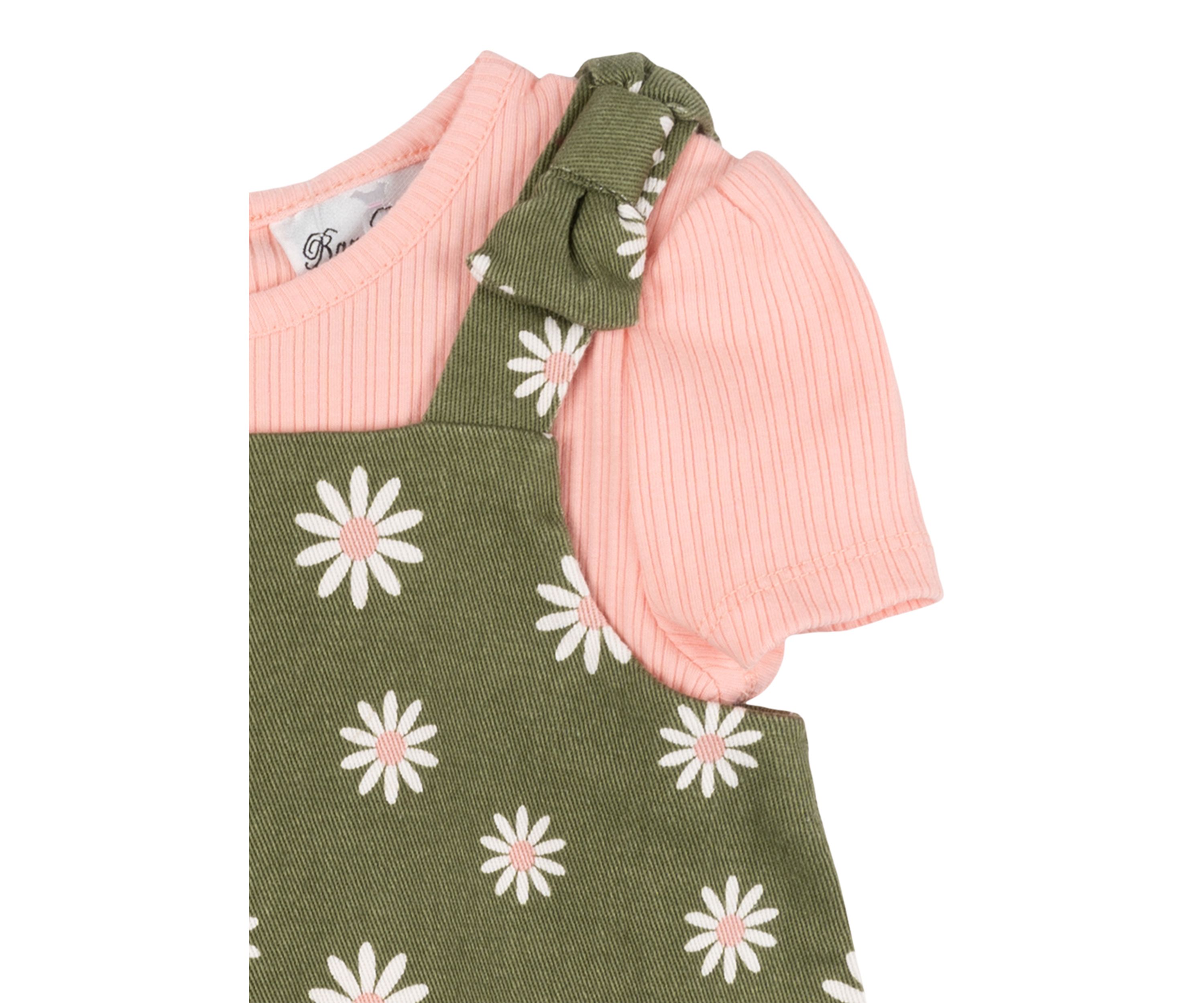 Baby Girls Daisy Printed Jumper Dress and T-Shirt Set