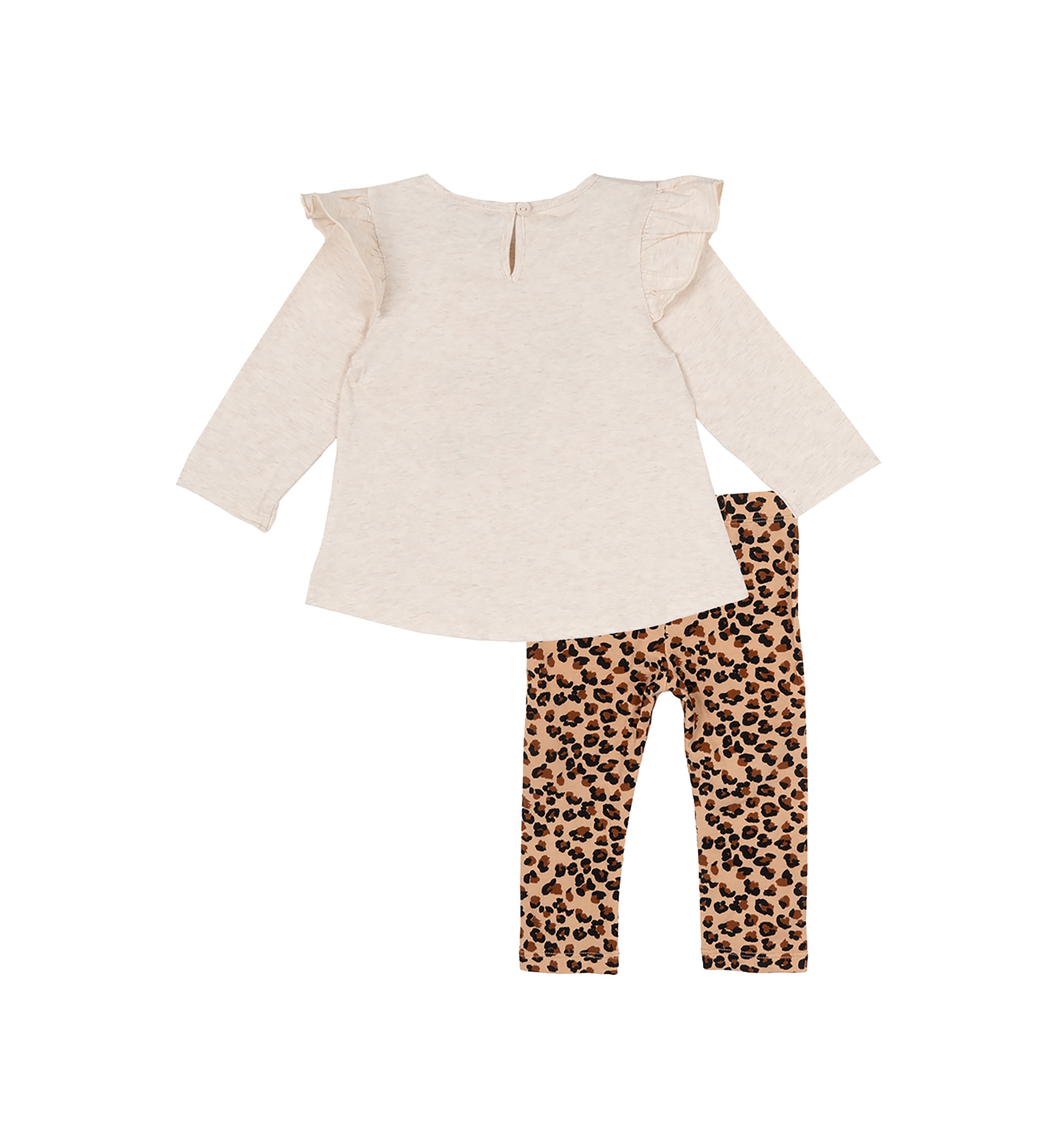 Toddler Girls Pumpkin Appliqué Top and Printed Leggings Set