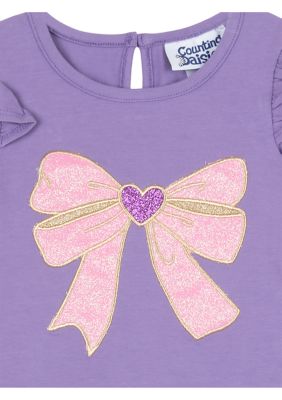 Baby Girls Bow Graphic Top and Leggings Set