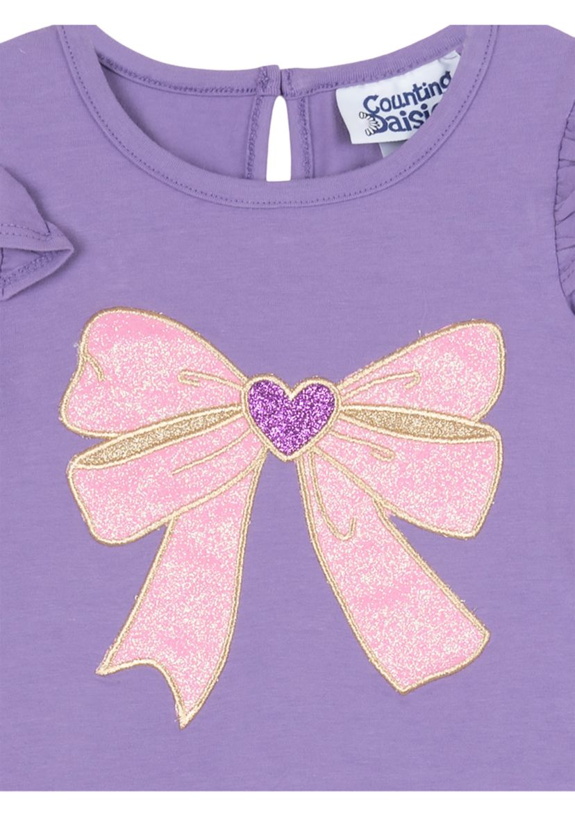 Baby Girls Bow Graphic Top and Leggings Set