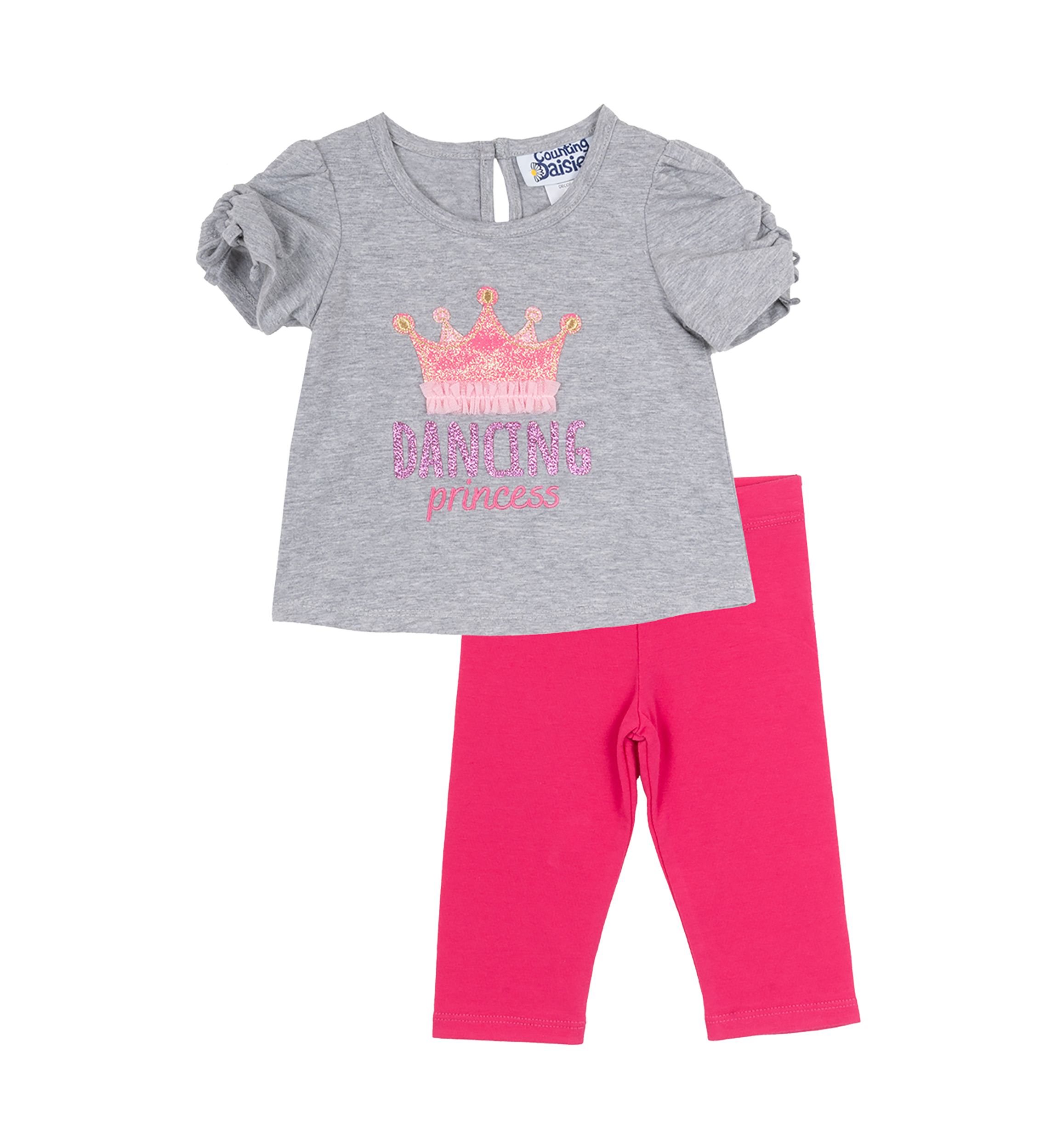 Baby Girls Dancing Princess Graphic Top and Leggings Set