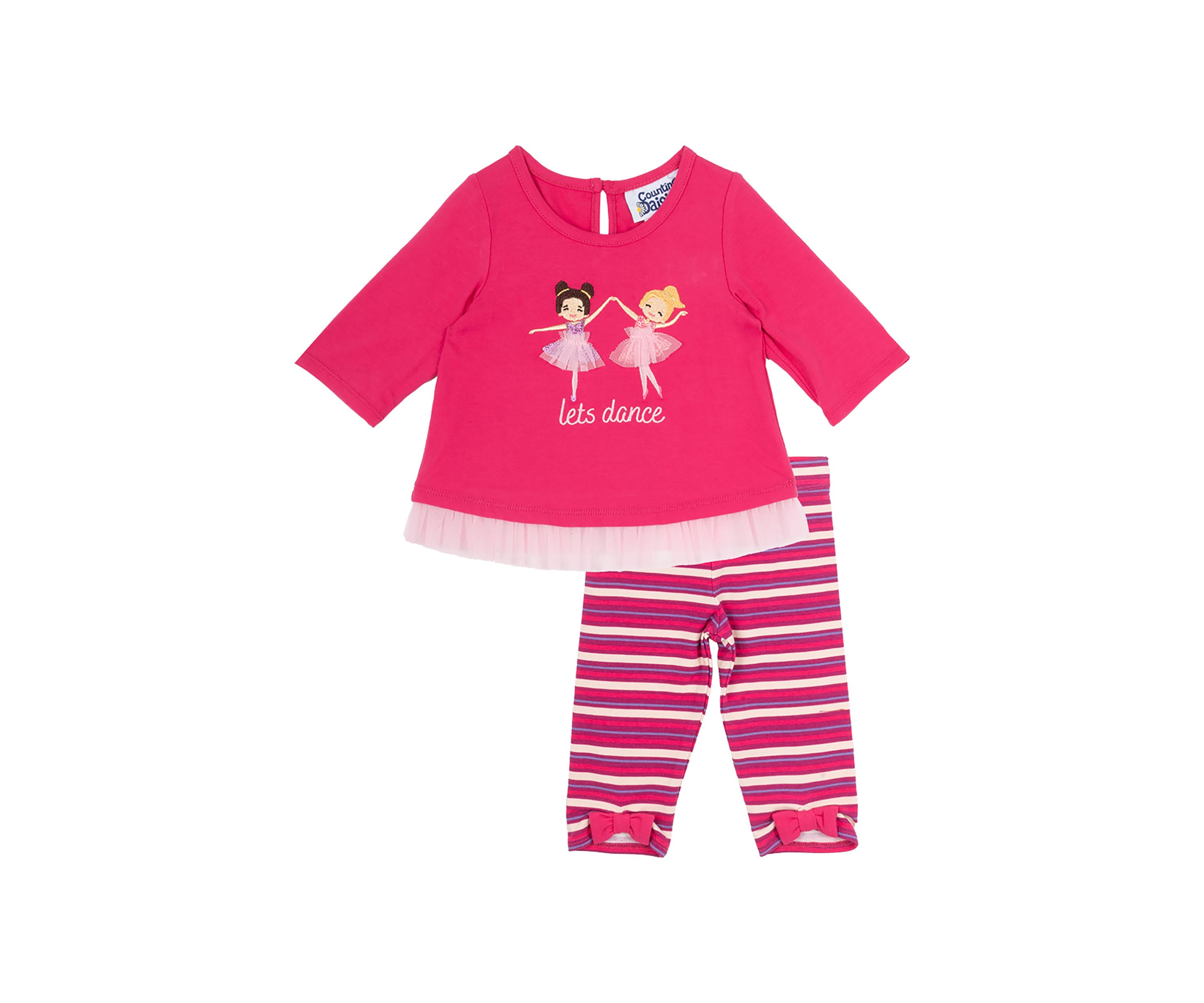 Baby Girls Ballet Graphic Top and Striped Leggings Set