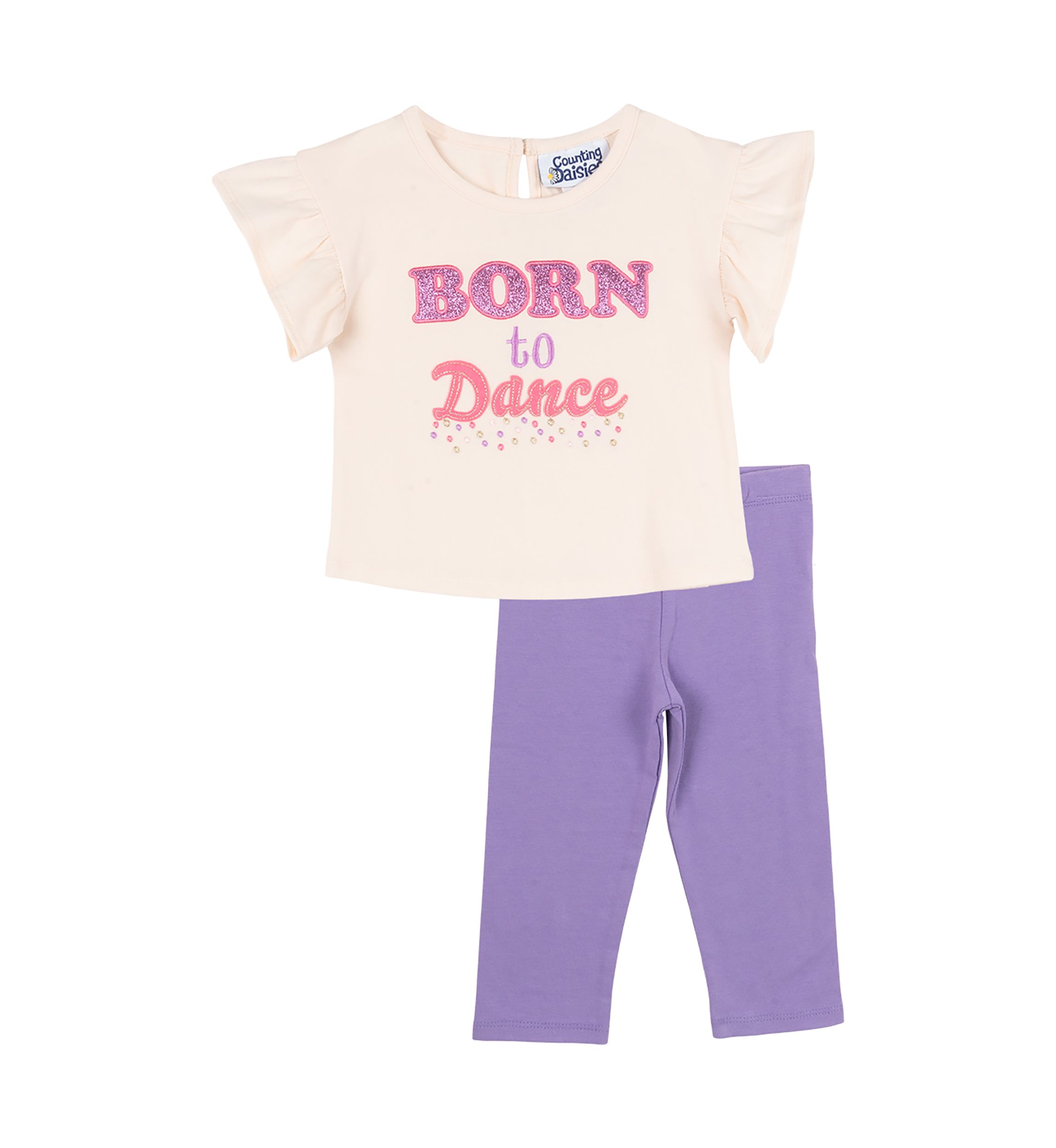 Baby Girls Born to Dance Graphic Top and Leggings Set