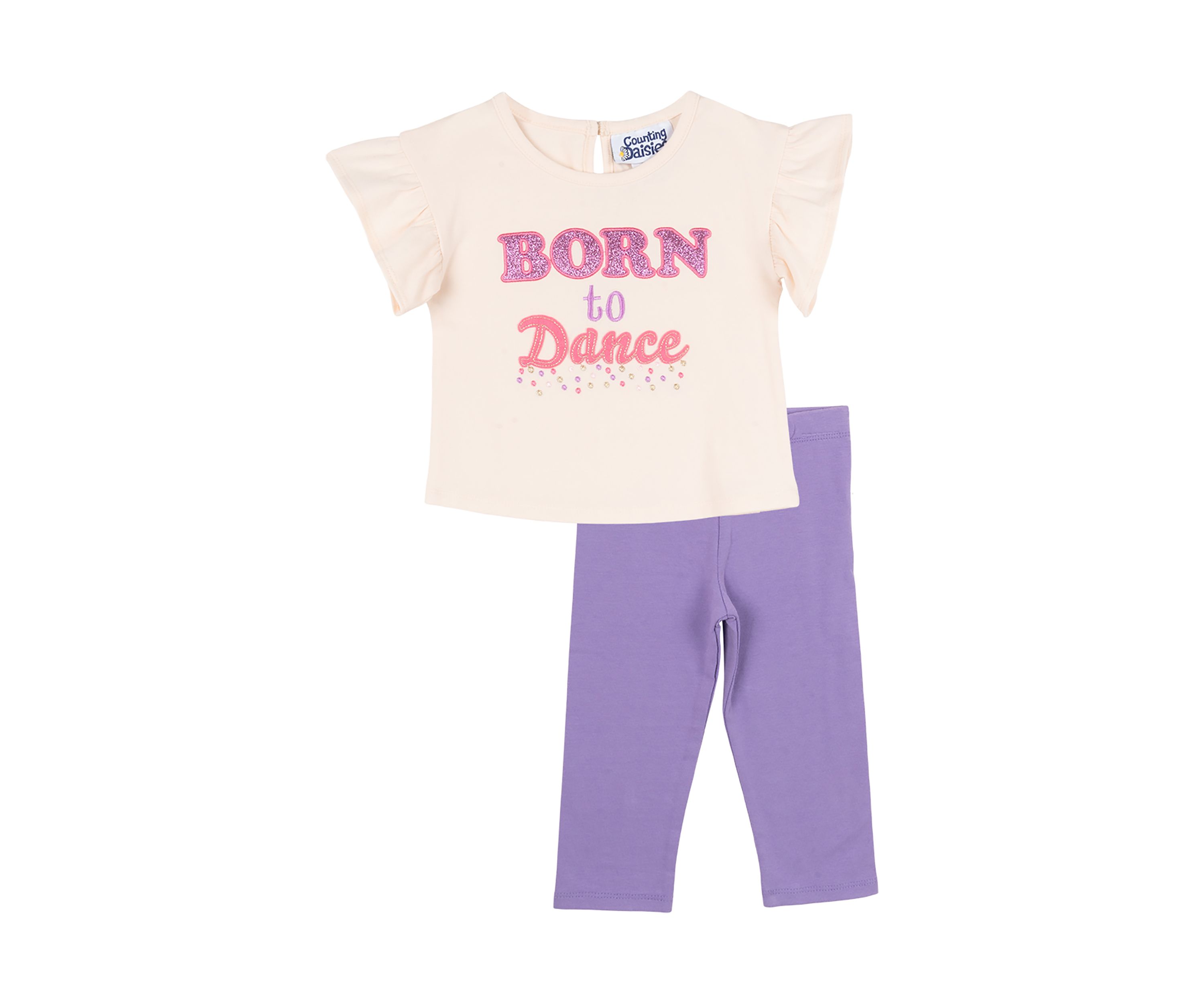 Baby Girls Born to Dance Graphic Top and Leggings Set