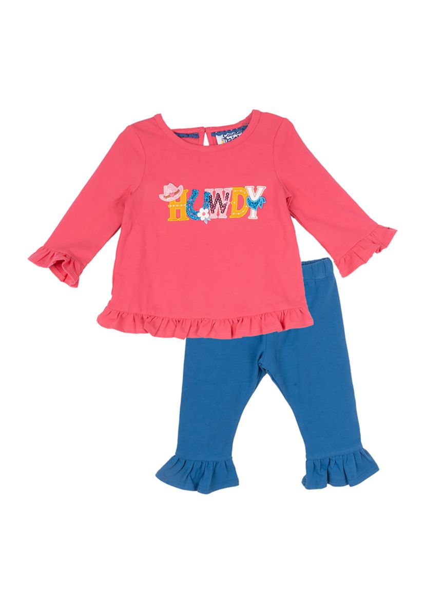 Baby Girls Howdy Graphic Top and Leggings Set