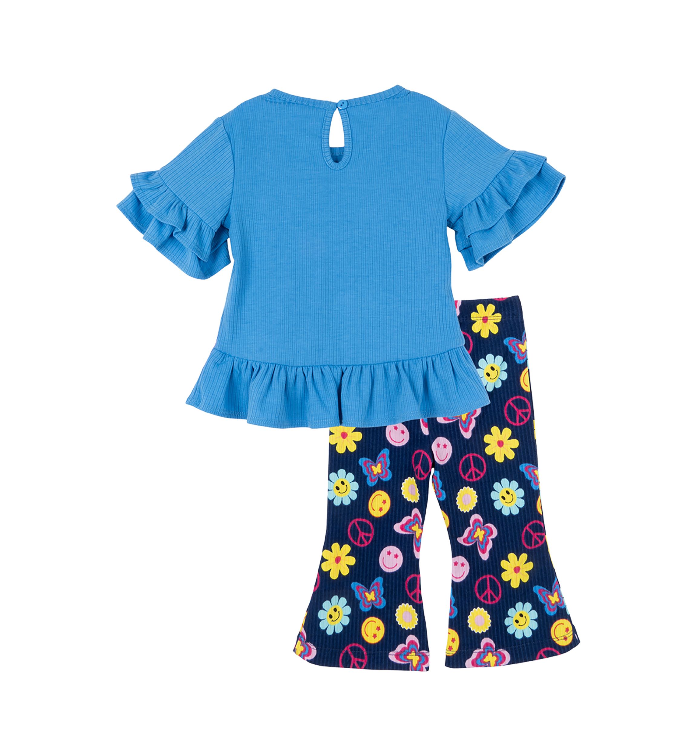 Baby Girls Peace Appliqué Top and Printed Leggings Set