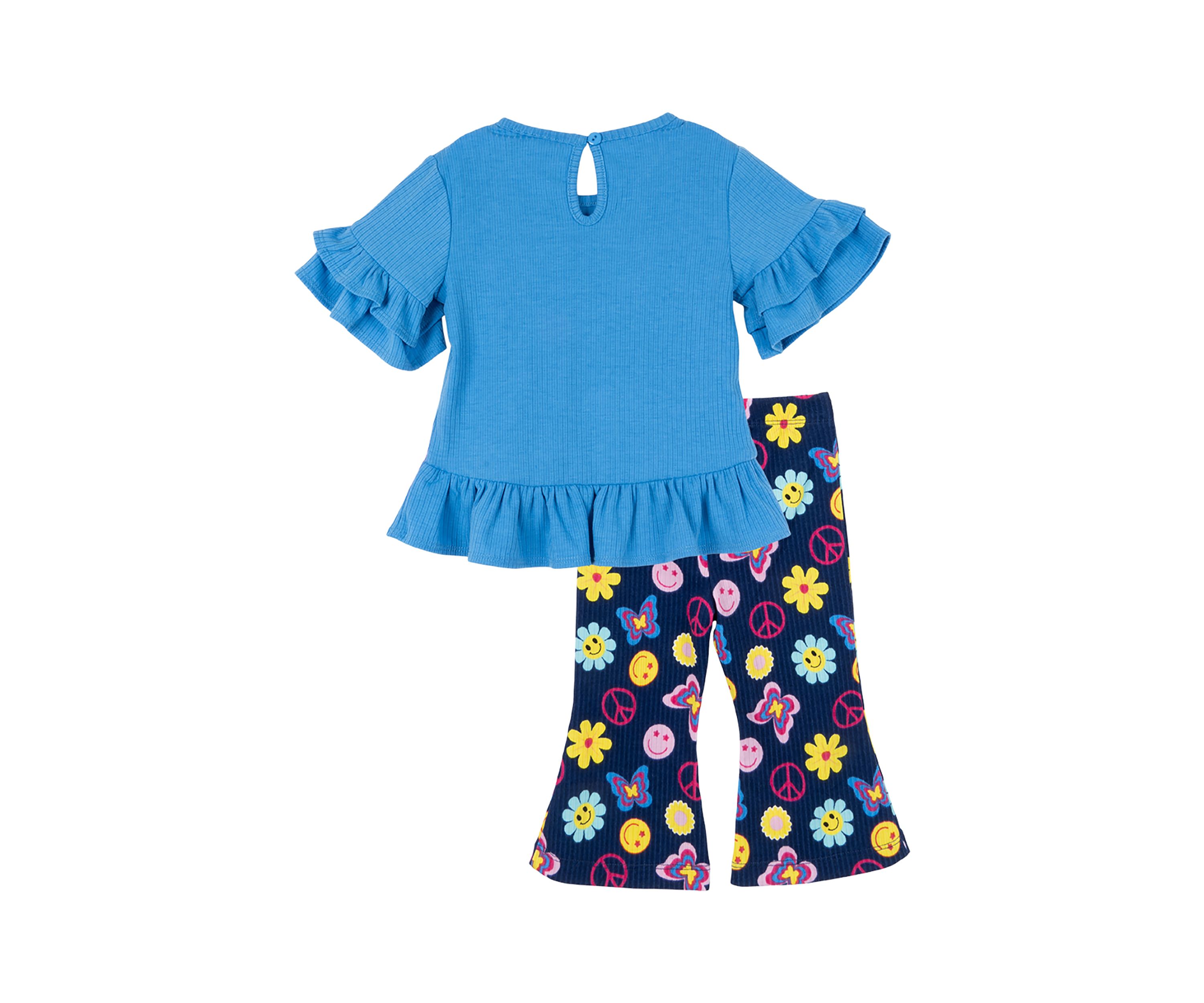 Baby Girls Peace Appliqué Top and Printed Leggings Set