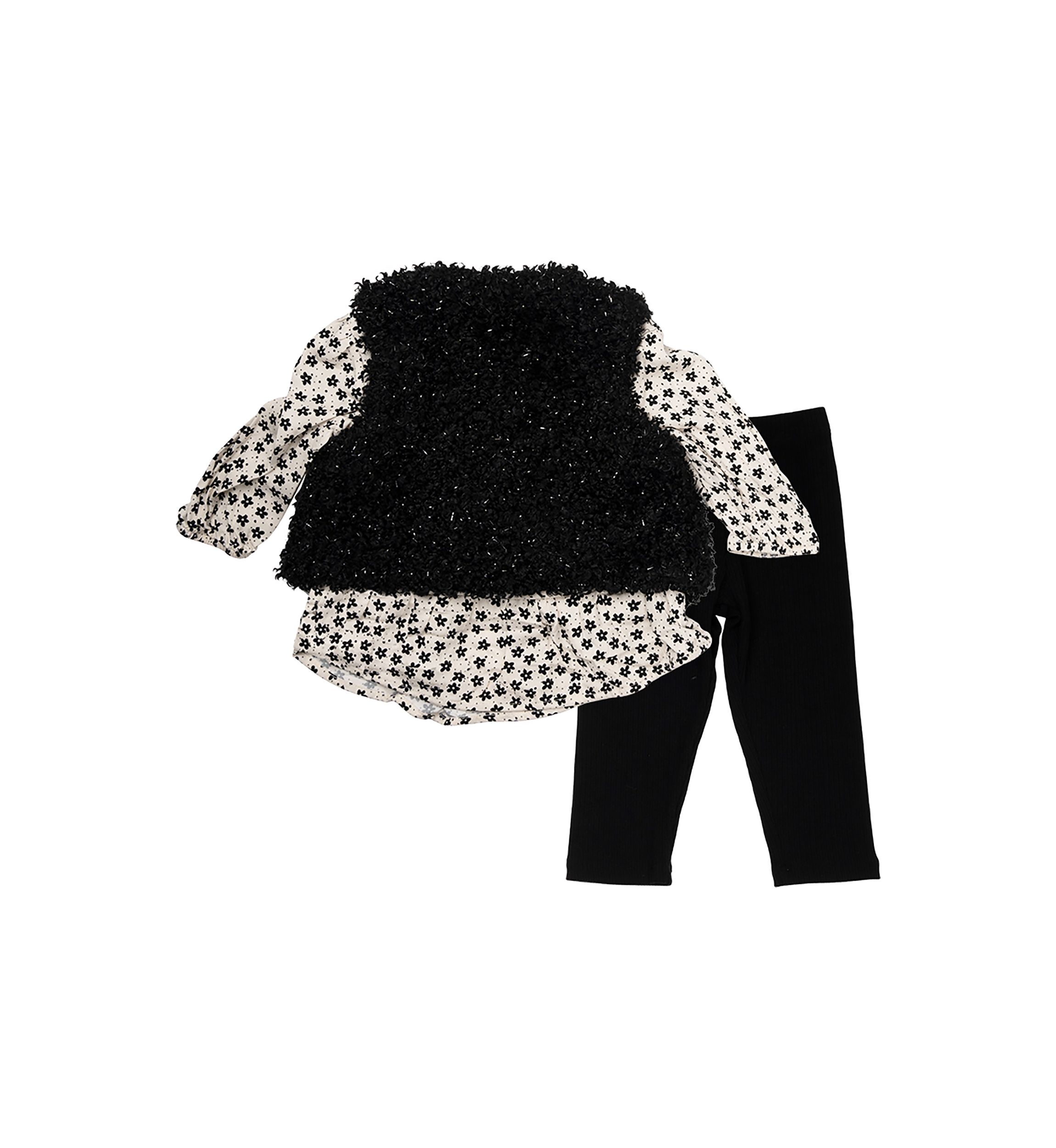 Baby Girls 3 Piece Sherpa Vest Set