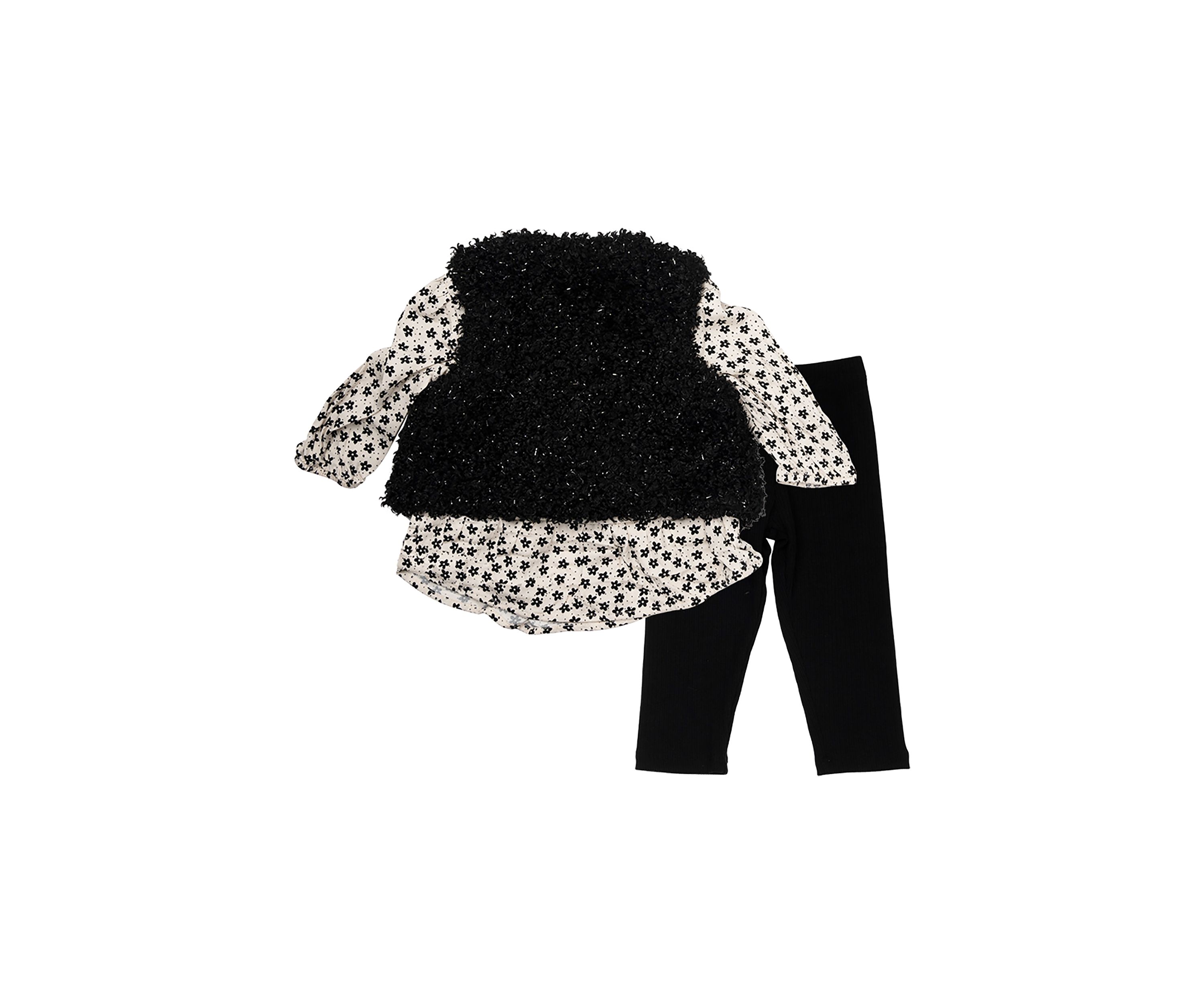 Baby Girls 3 Piece Sherpa Vest Set