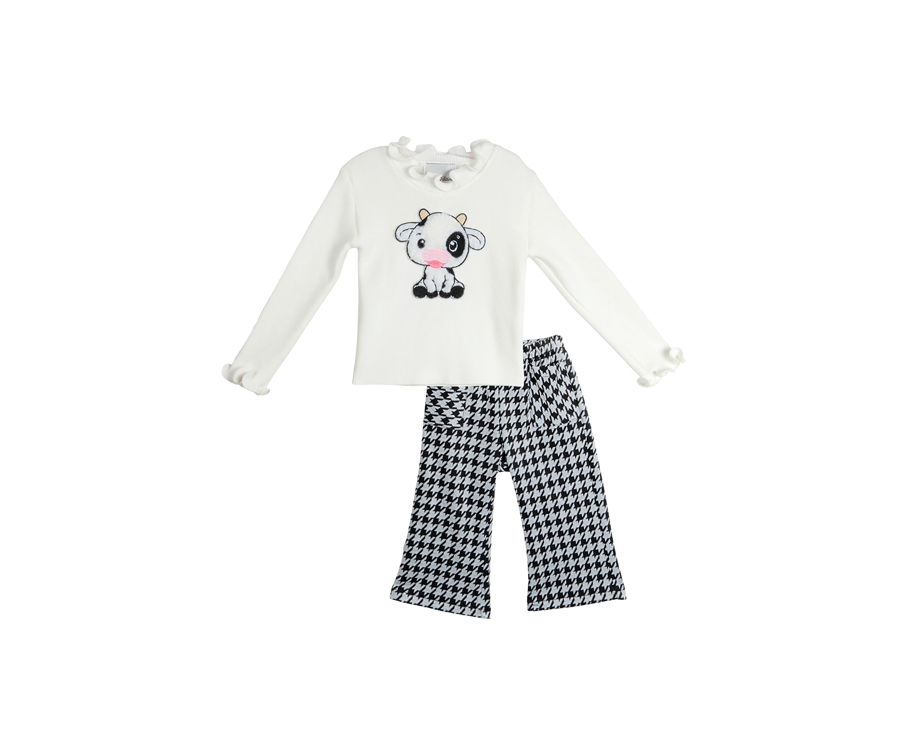 Baby Girls Cow Appliqué Top and Printed Pants Set