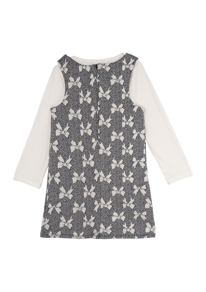 Baby Girls Bow Printed Jumper Dress Set