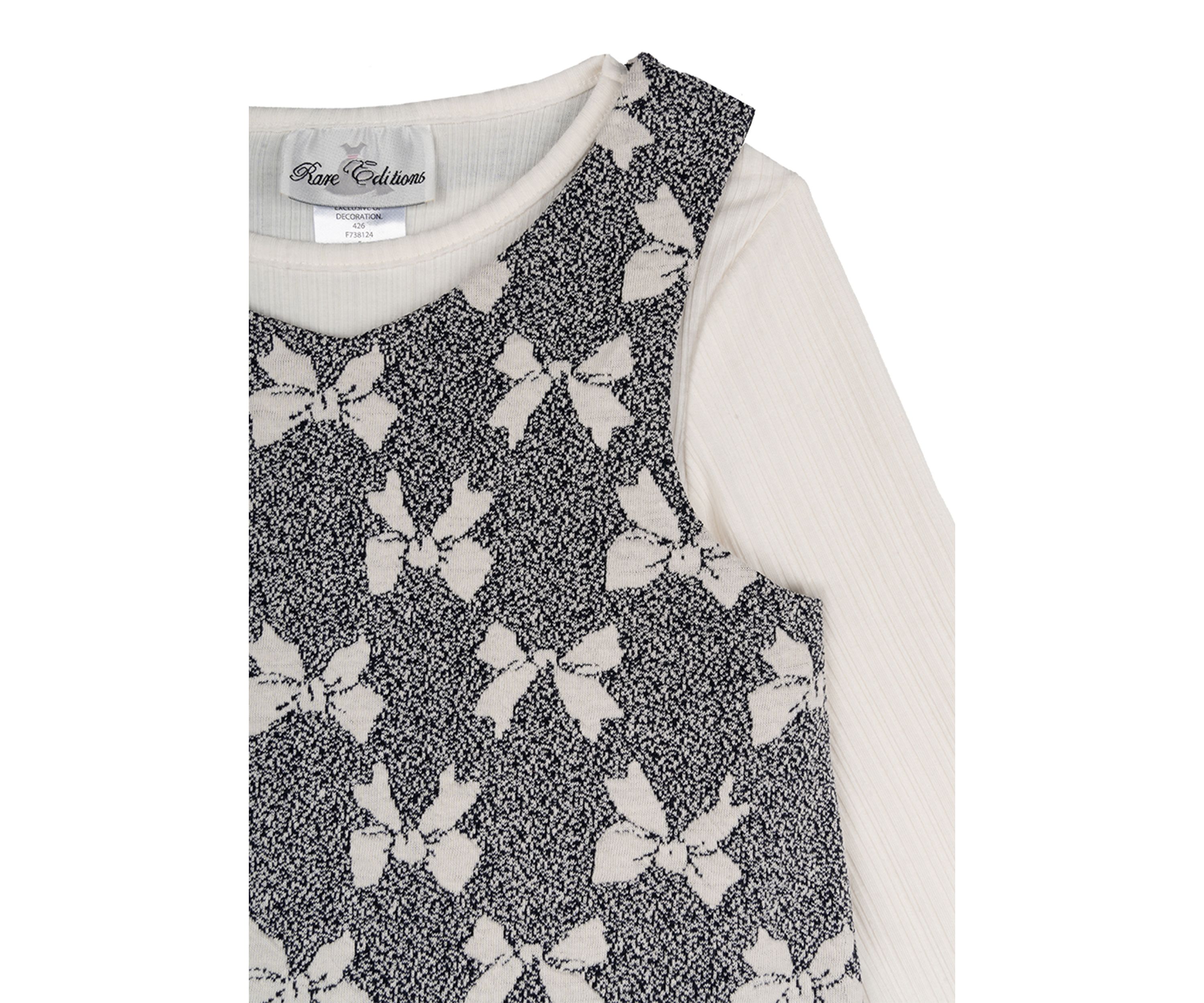 Baby Girls Bow Printed Jumper Dress Set