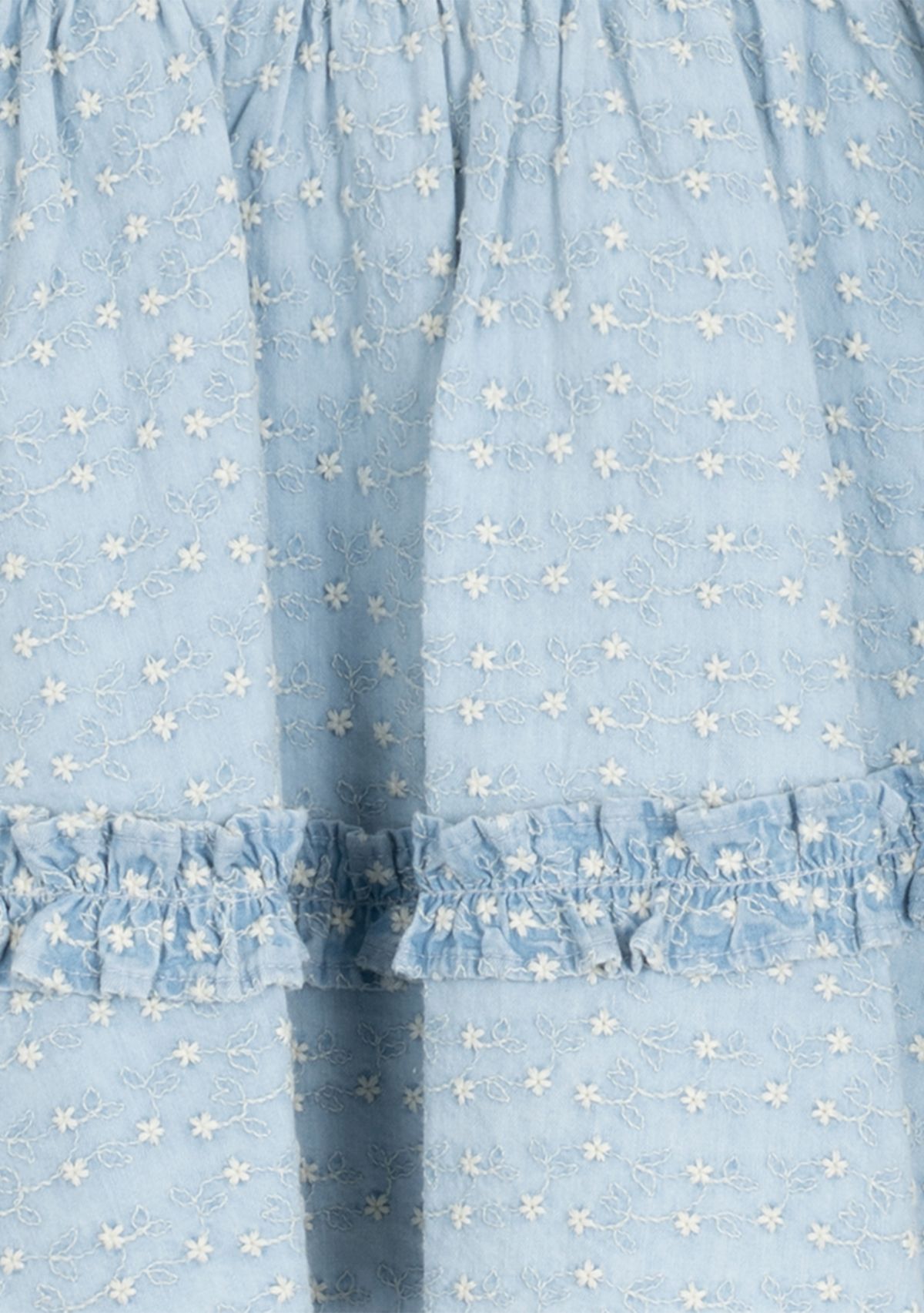 Baby Girls Printed Chambray Dress with Bloomer