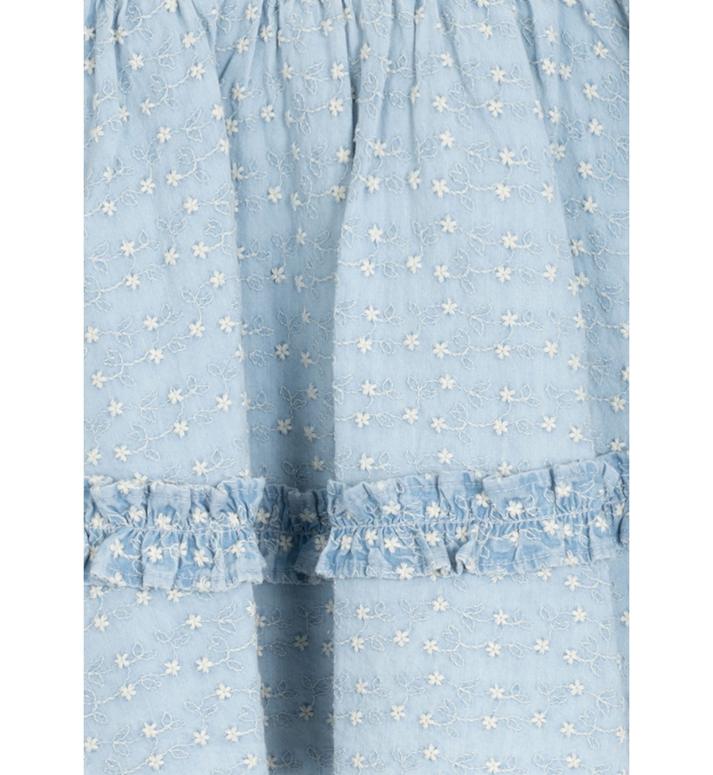 Baby Girls Printed Chambray Dress with Bloomer