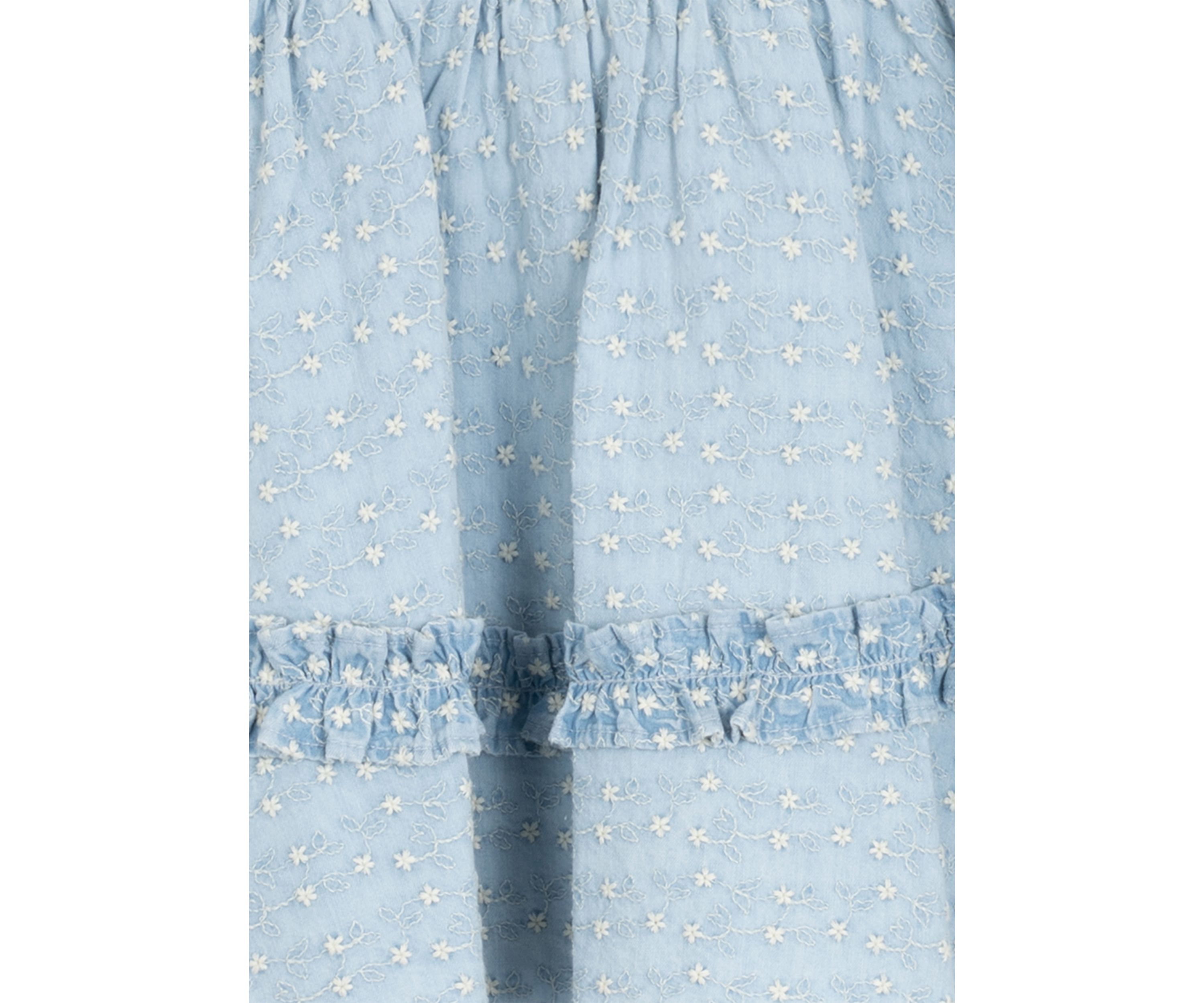 Baby Girls Printed Chambray Dress with Bloomer