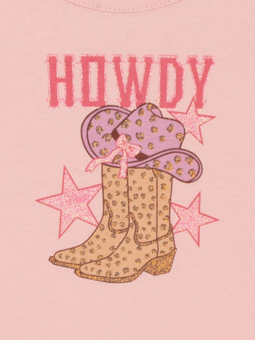 Baby Girls Howdy Graphic Bodysuit and Fringe Skirt Set