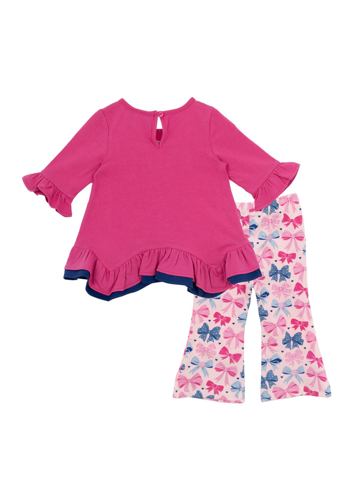 Baby Girls Bow Appliqué Top and Printed Leggings Set