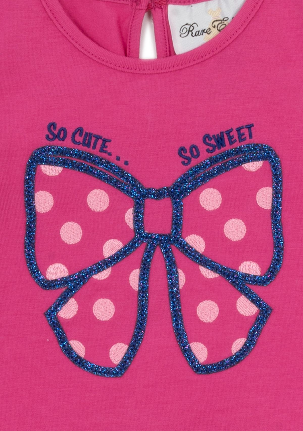 Baby Girls Bow Appliqué Top and Printed Leggings Set