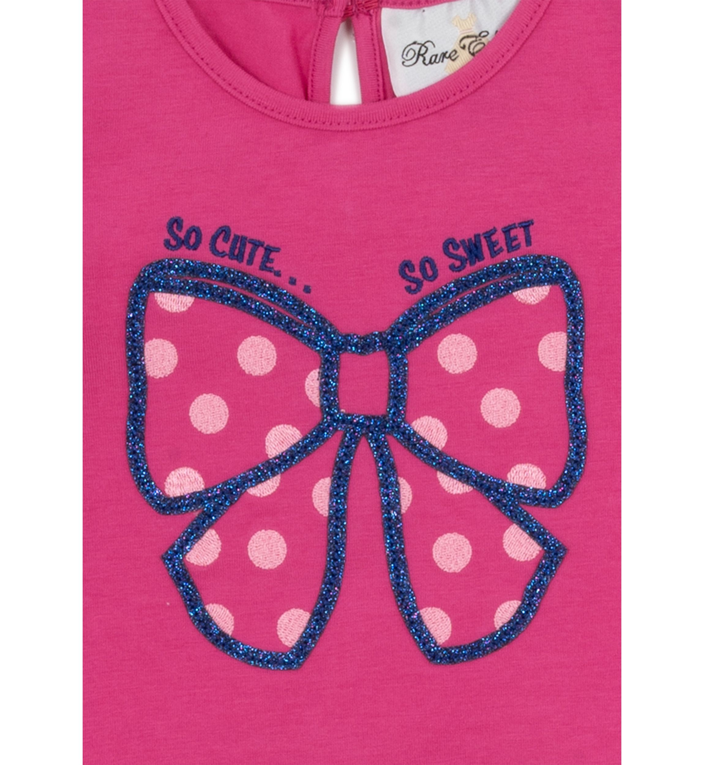 Baby Girls Bow Appliqué Top and Printed Leggings Set