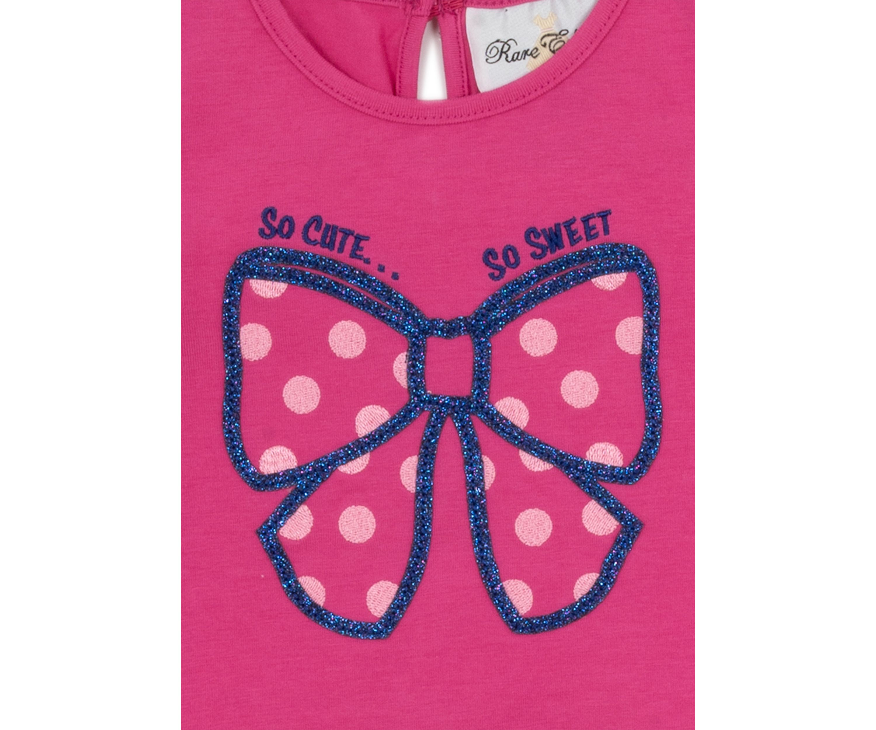 Baby Girls Bow Appliqué Top and Printed Leggings Set