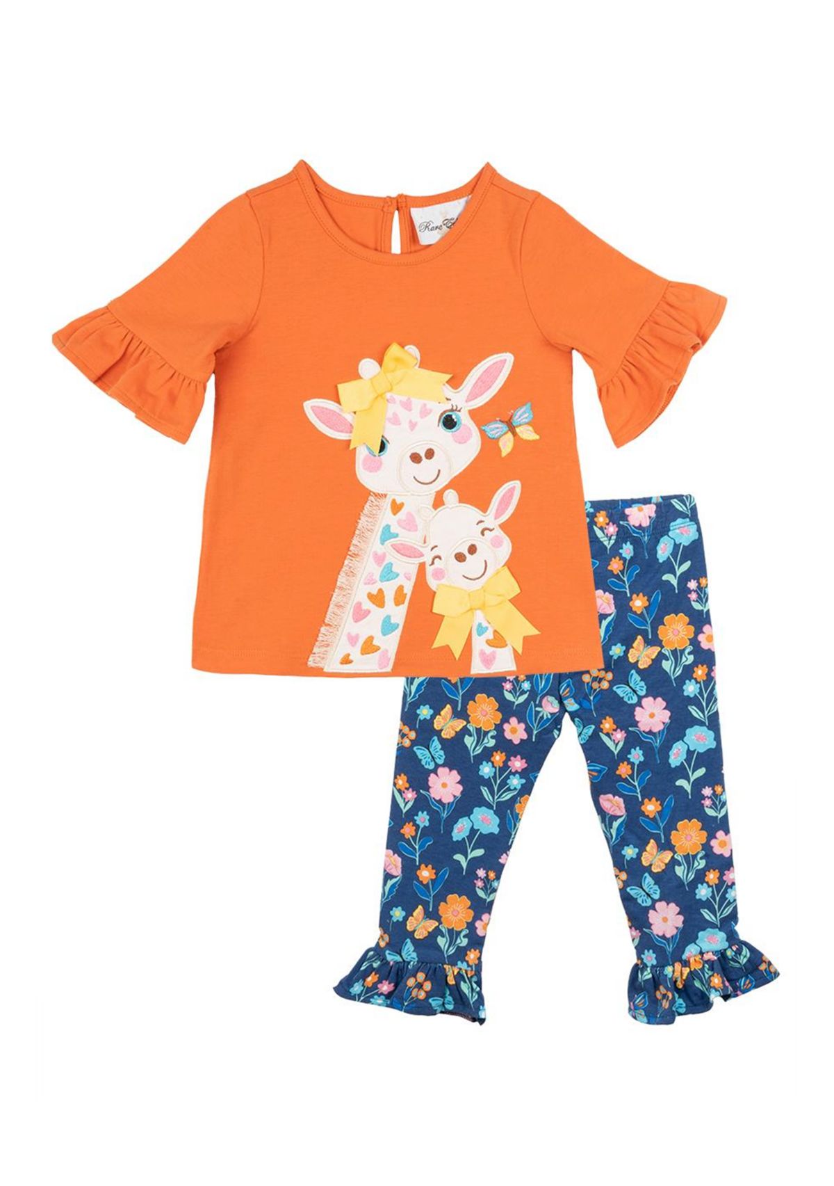 Baby Girls Giraffe Appliqué Top and Printed Leggings Set