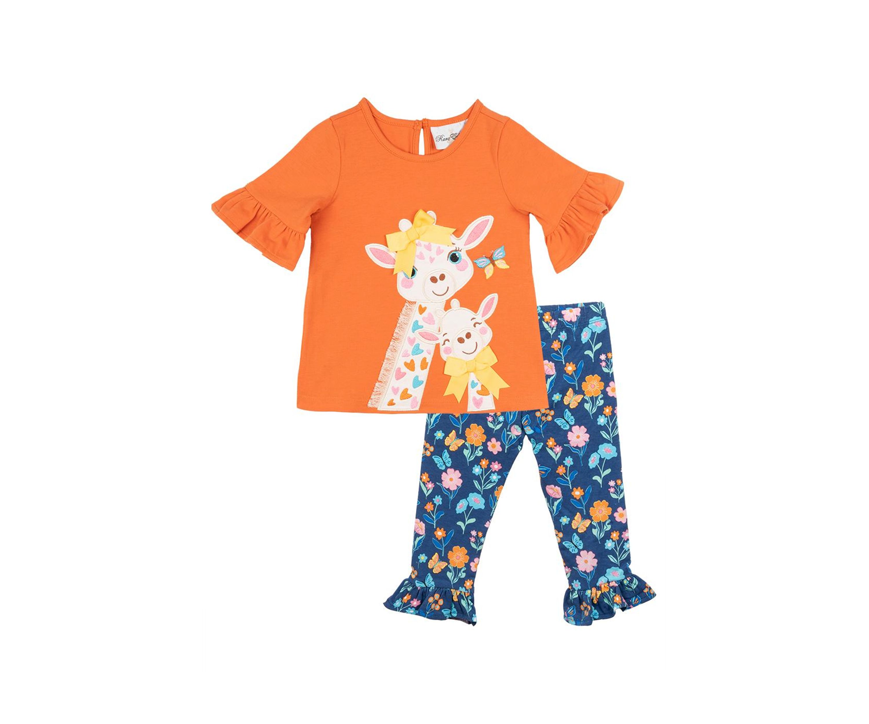 Baby Girls Giraffe Appliqué Top and Printed Leggings Set