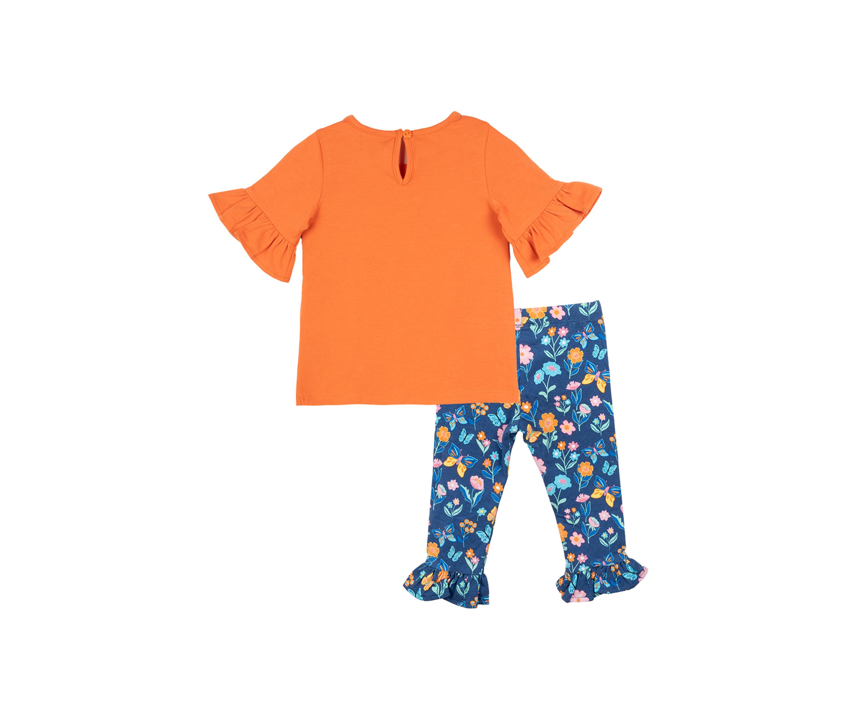 Baby Girls Giraffe Appliqué Top and Printed Leggings Set