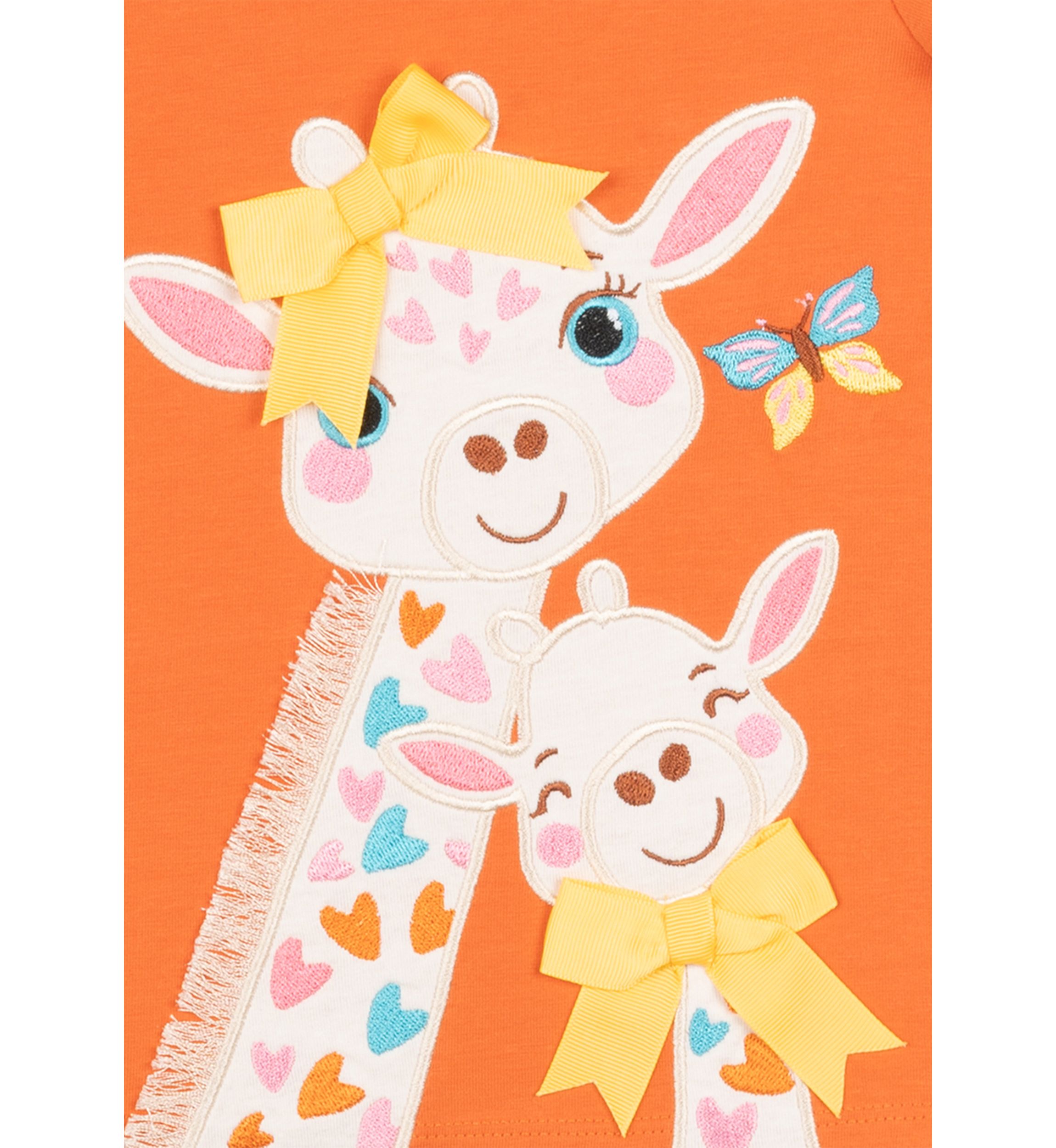Baby Girls Giraffe Appliqué Top and Printed Leggings Set