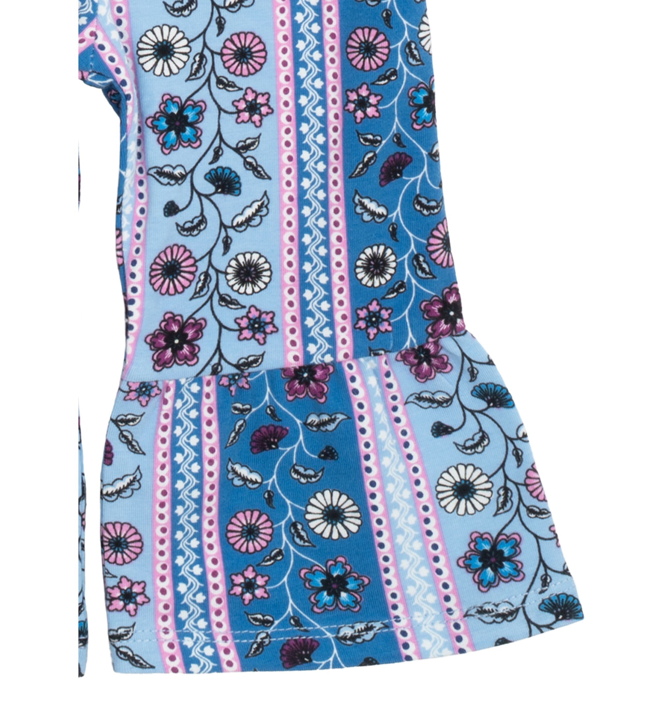 Baby Girls Bohemian Top and Printed Pants Set with Headband