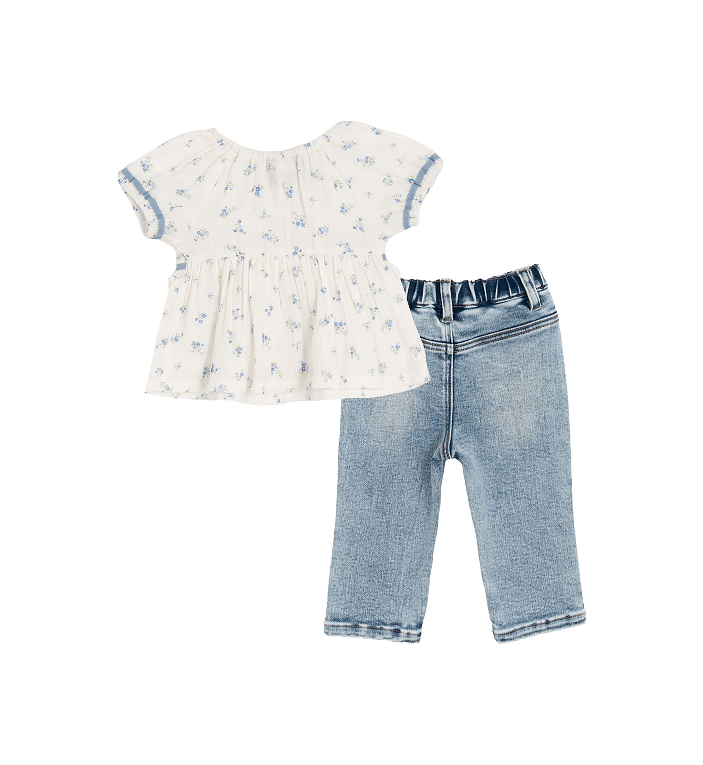 Baby Girls Woven Floral Printed Top and Pants Set