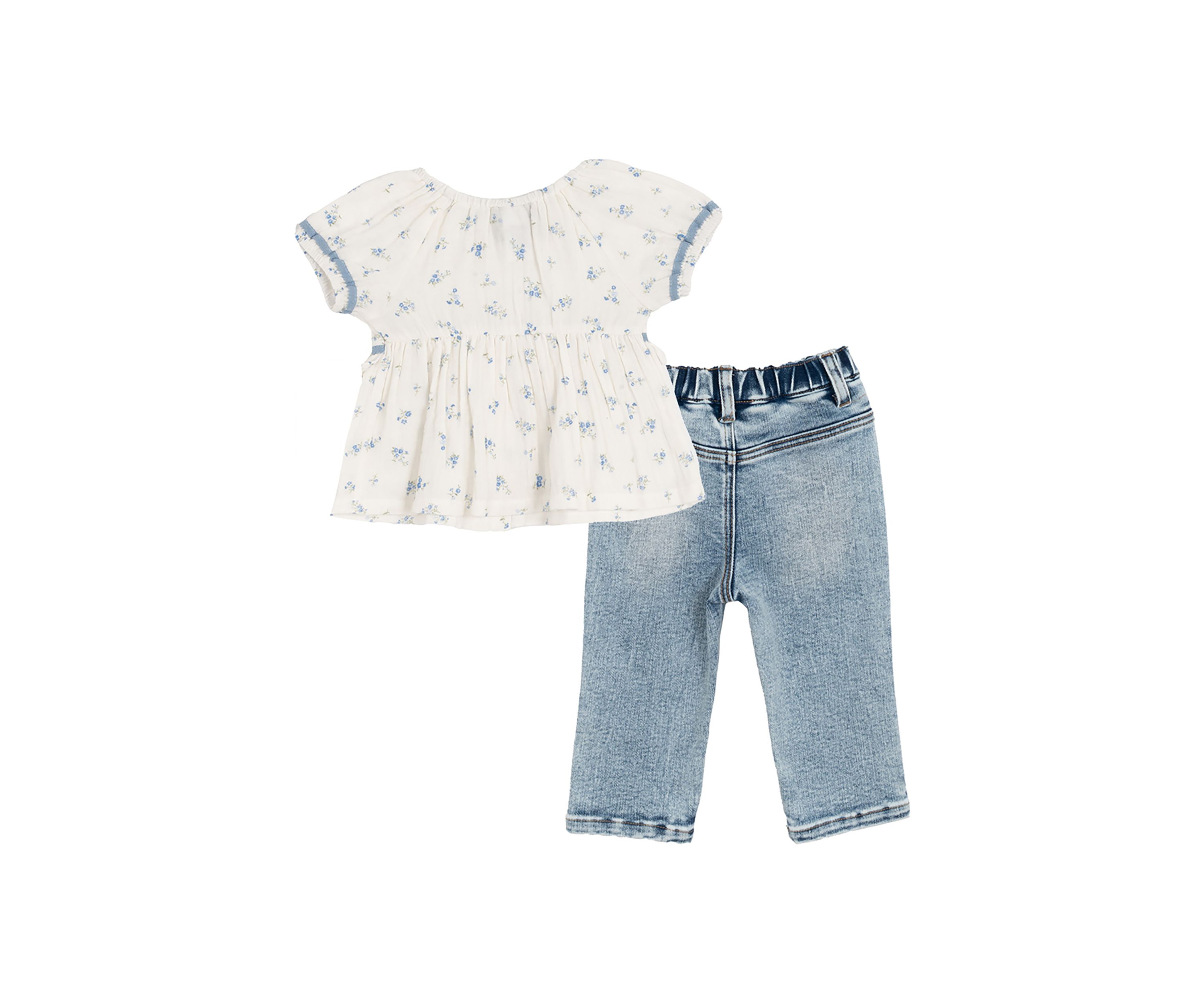 Baby Girls Woven Floral Printed Top and Pants Set