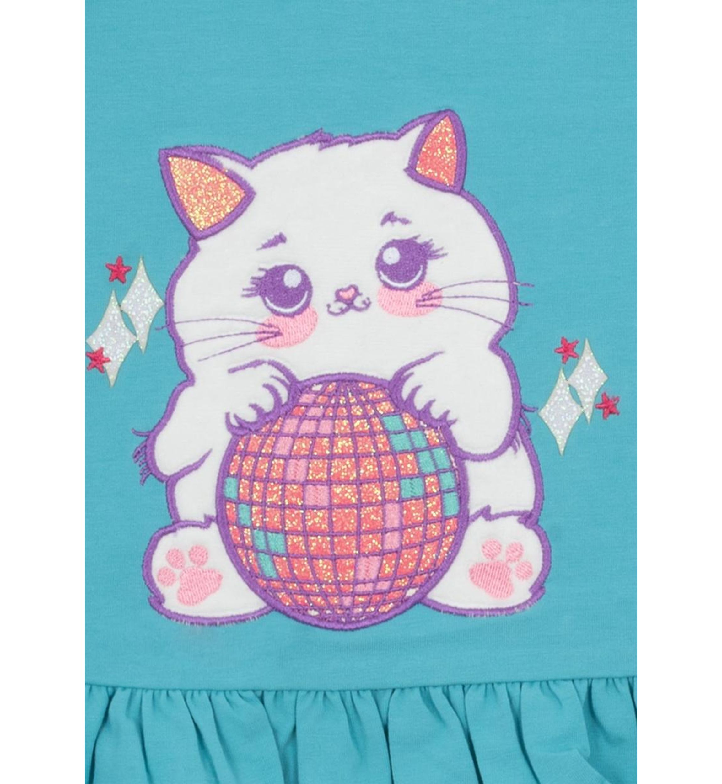 Baby Girls Cat Appliqué Top and Printed Leggings Set
