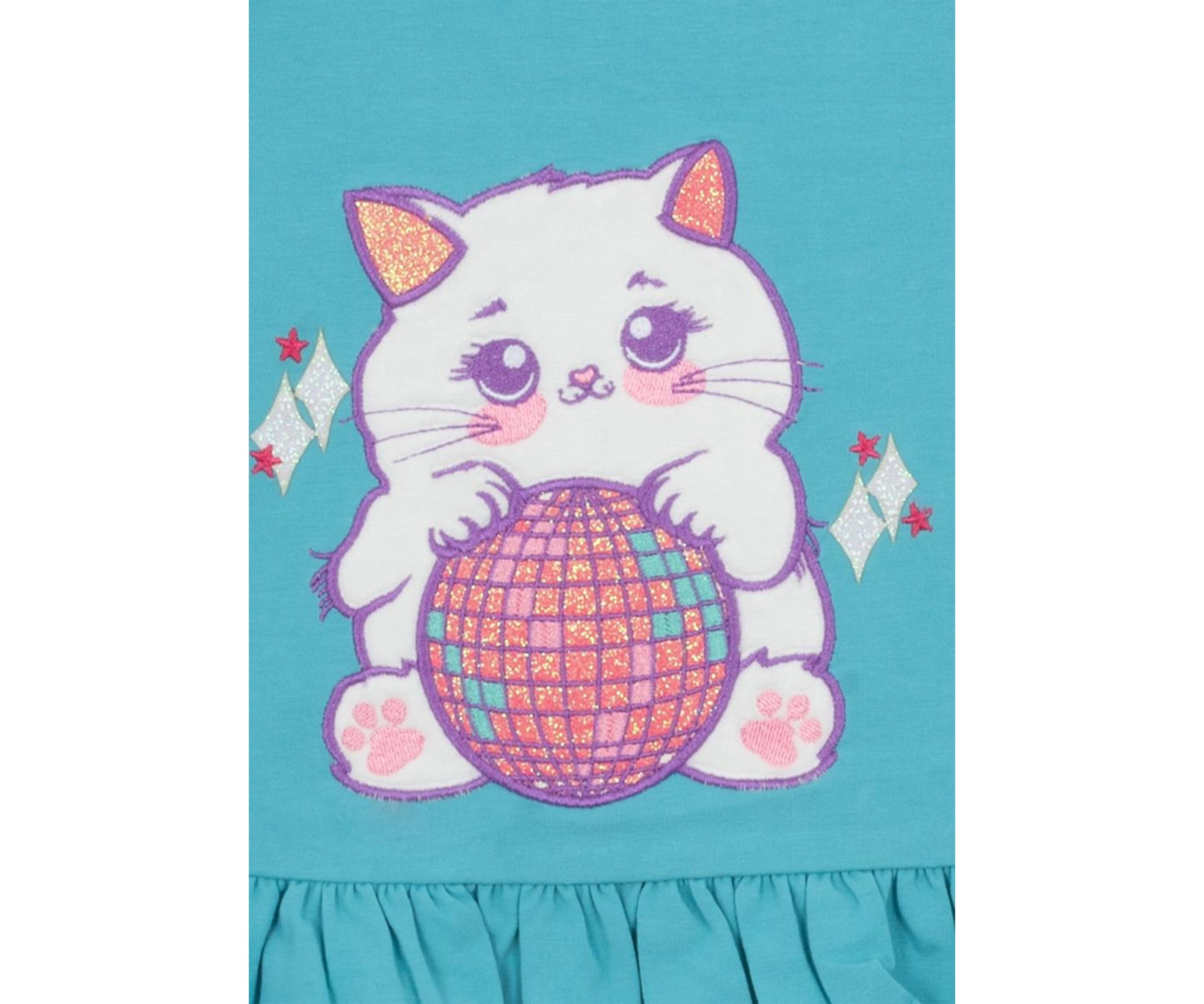 Baby Girls Cat Appliqué Top and Printed Leggings Set