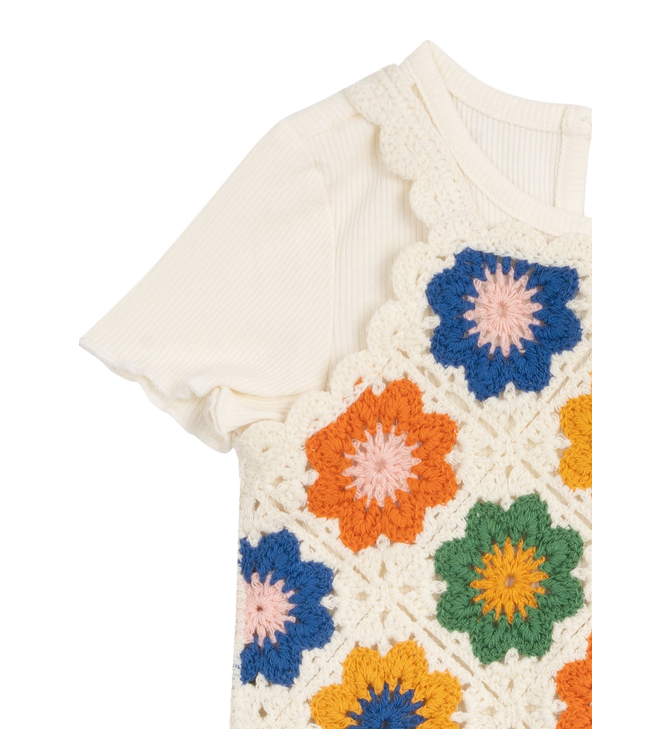 Toddler Girls Crochet Knit Bodysuit and Flared Pants Set