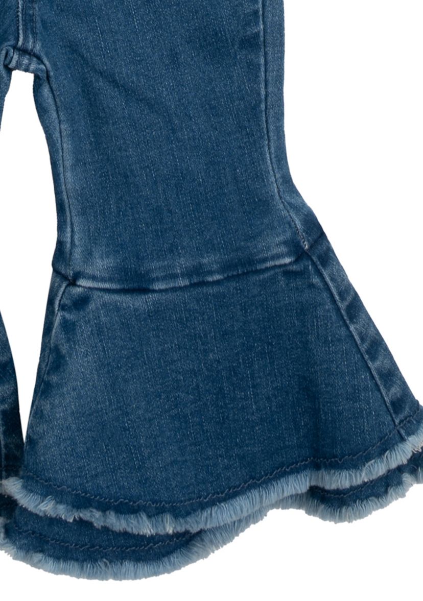 Toddler Girls Crochet Knit Bodysuit and Flared Pants Set