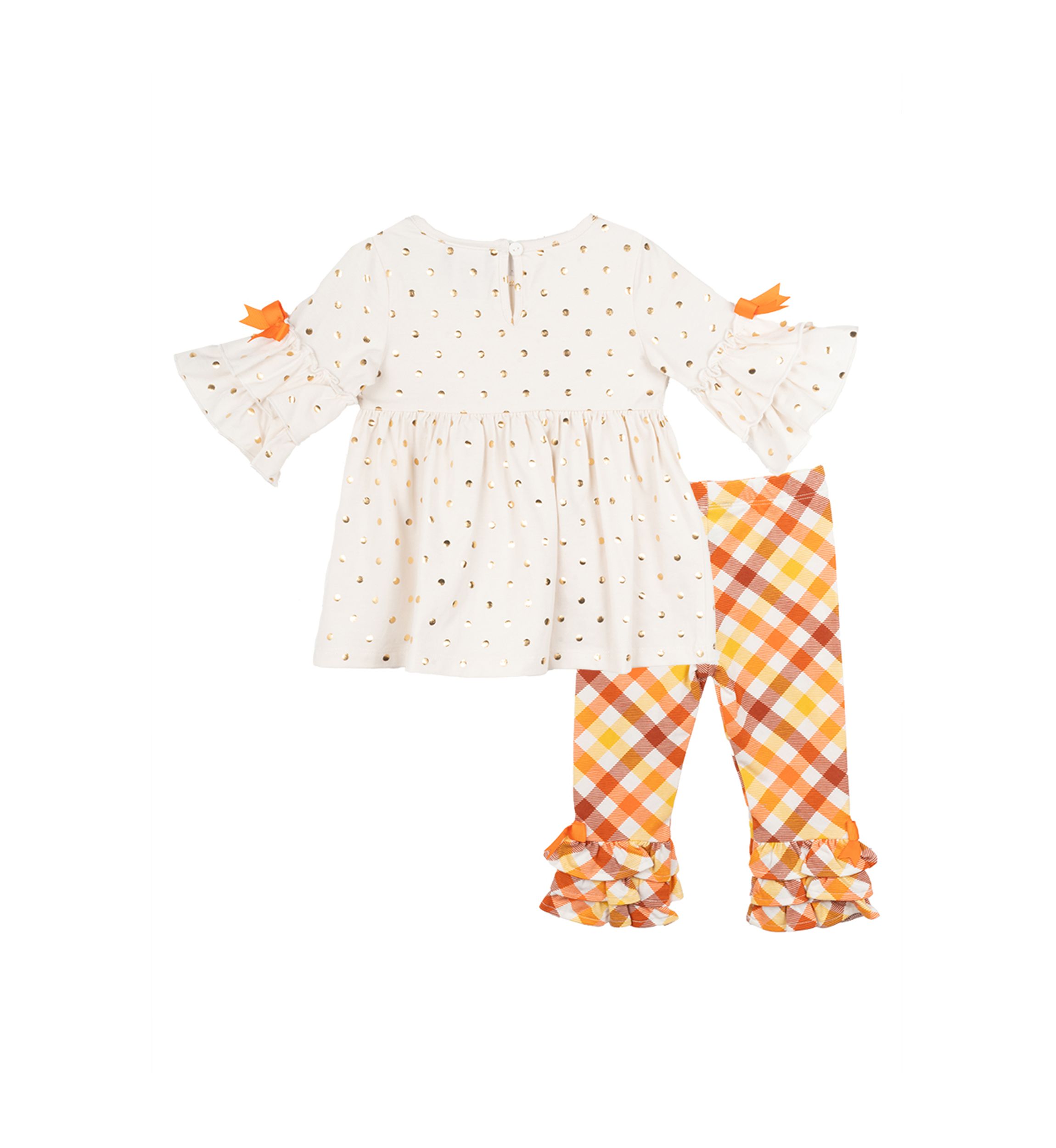 Baby Girls Pumpkin Appliqué Top and Ruffle Leggings Set