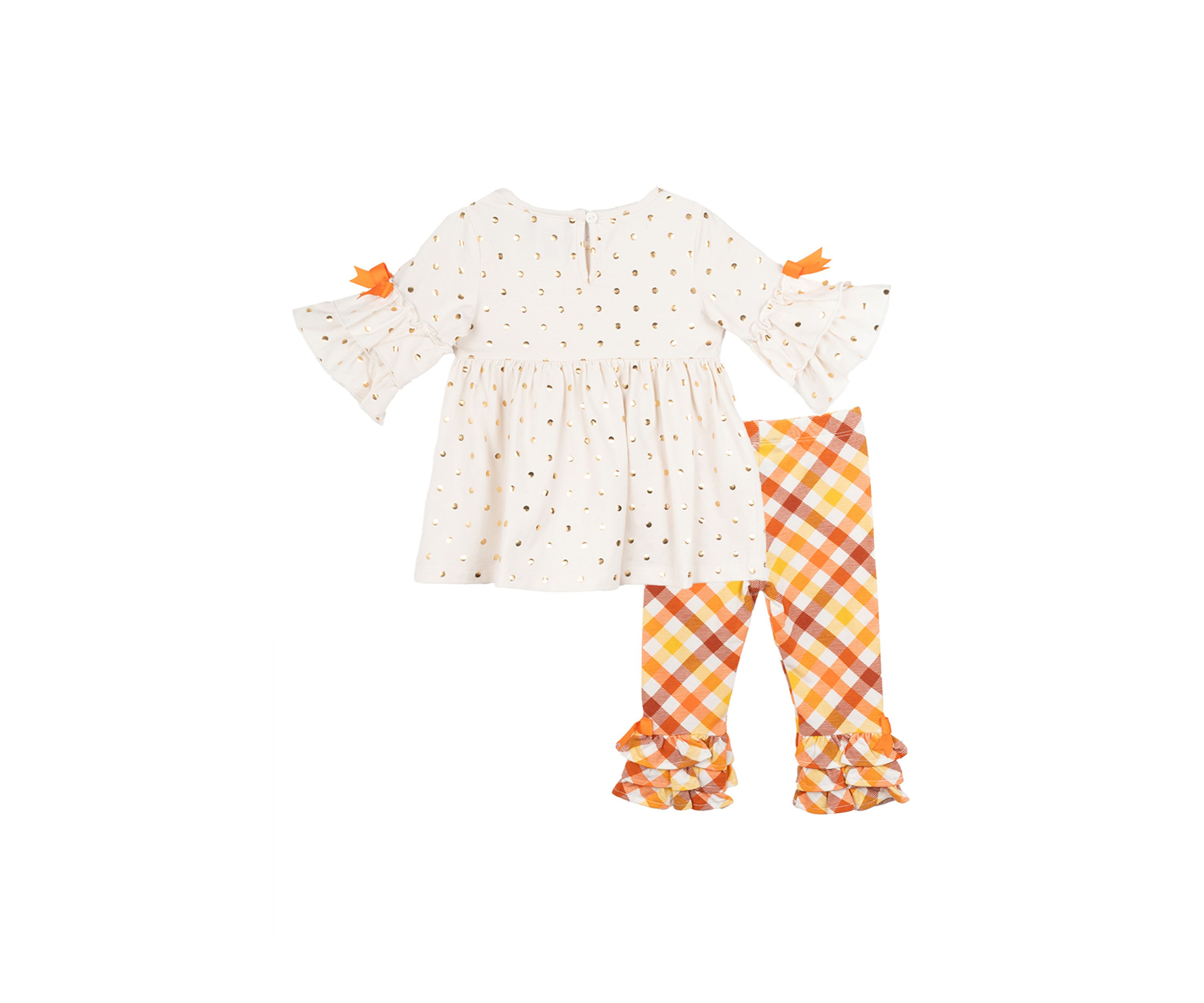 Baby Girls Pumpkin Appliqué Top and Ruffle Leggings Set