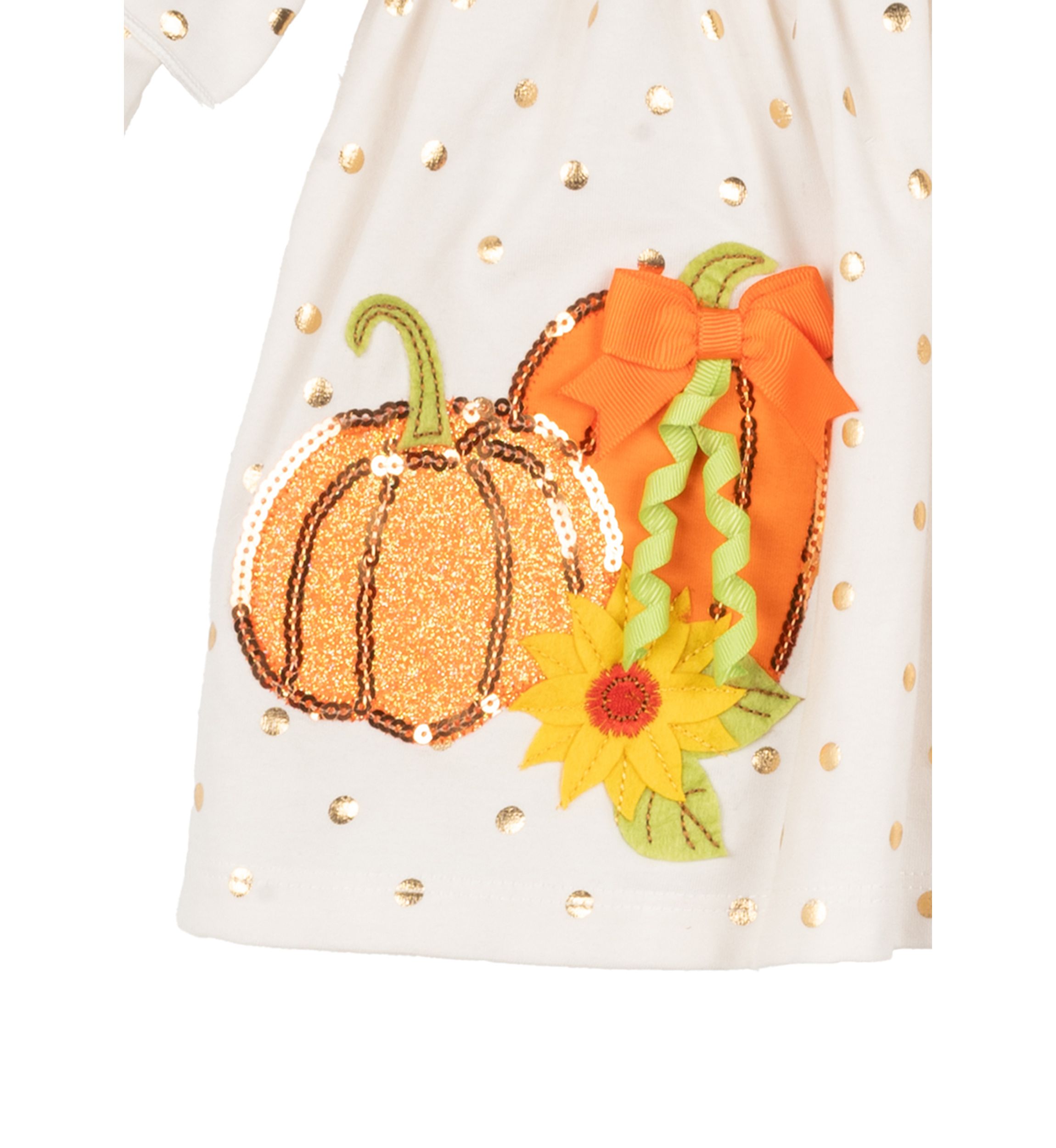 Baby Girls Pumpkin Appliqué Top and Ruffle Leggings Set