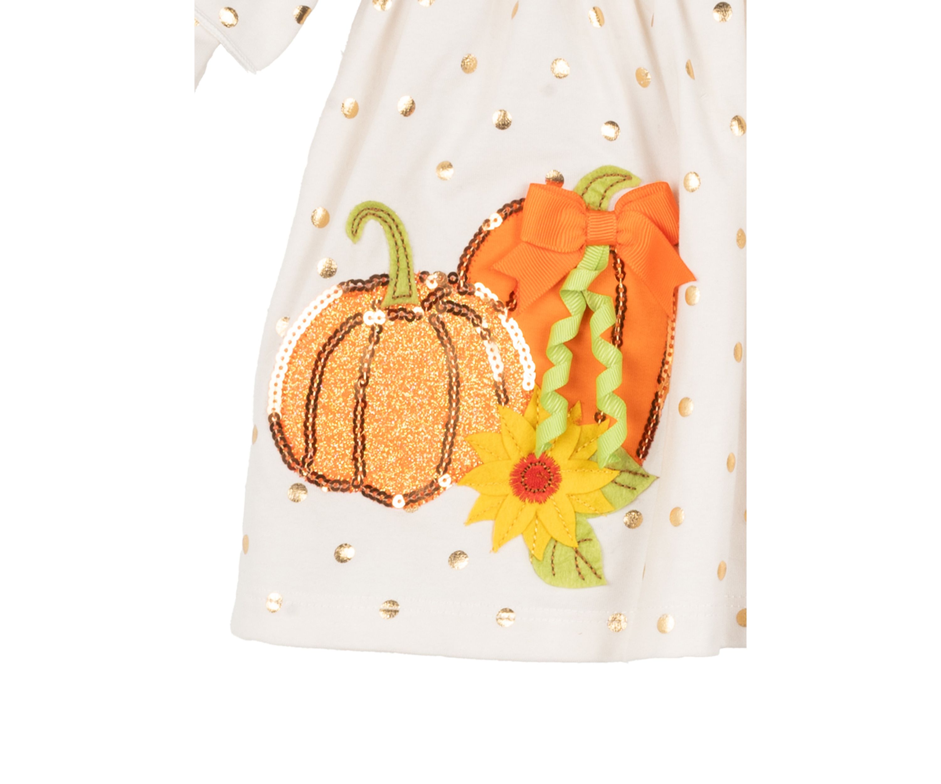 Baby Girls Pumpkin Appliqué Top and Ruffle Leggings Set
