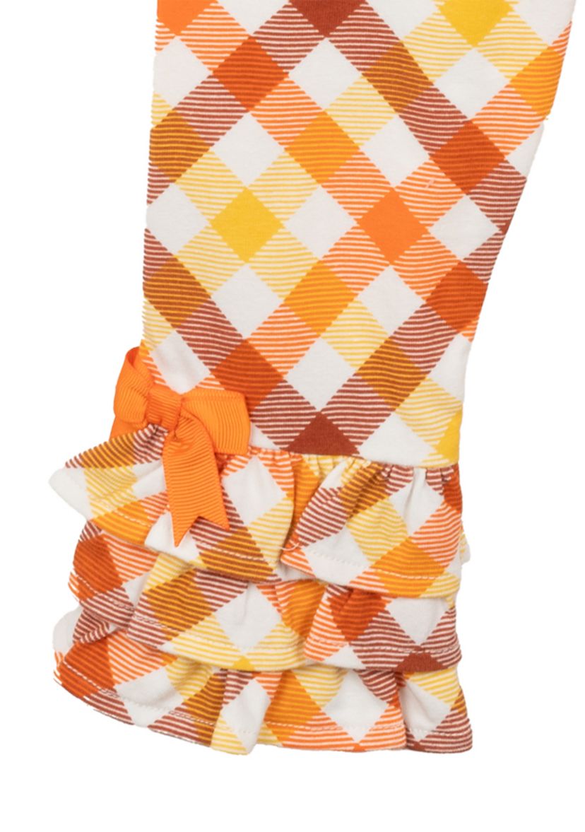 Baby Girls Pumpkin Appliqué Top and Ruffle Leggings Set