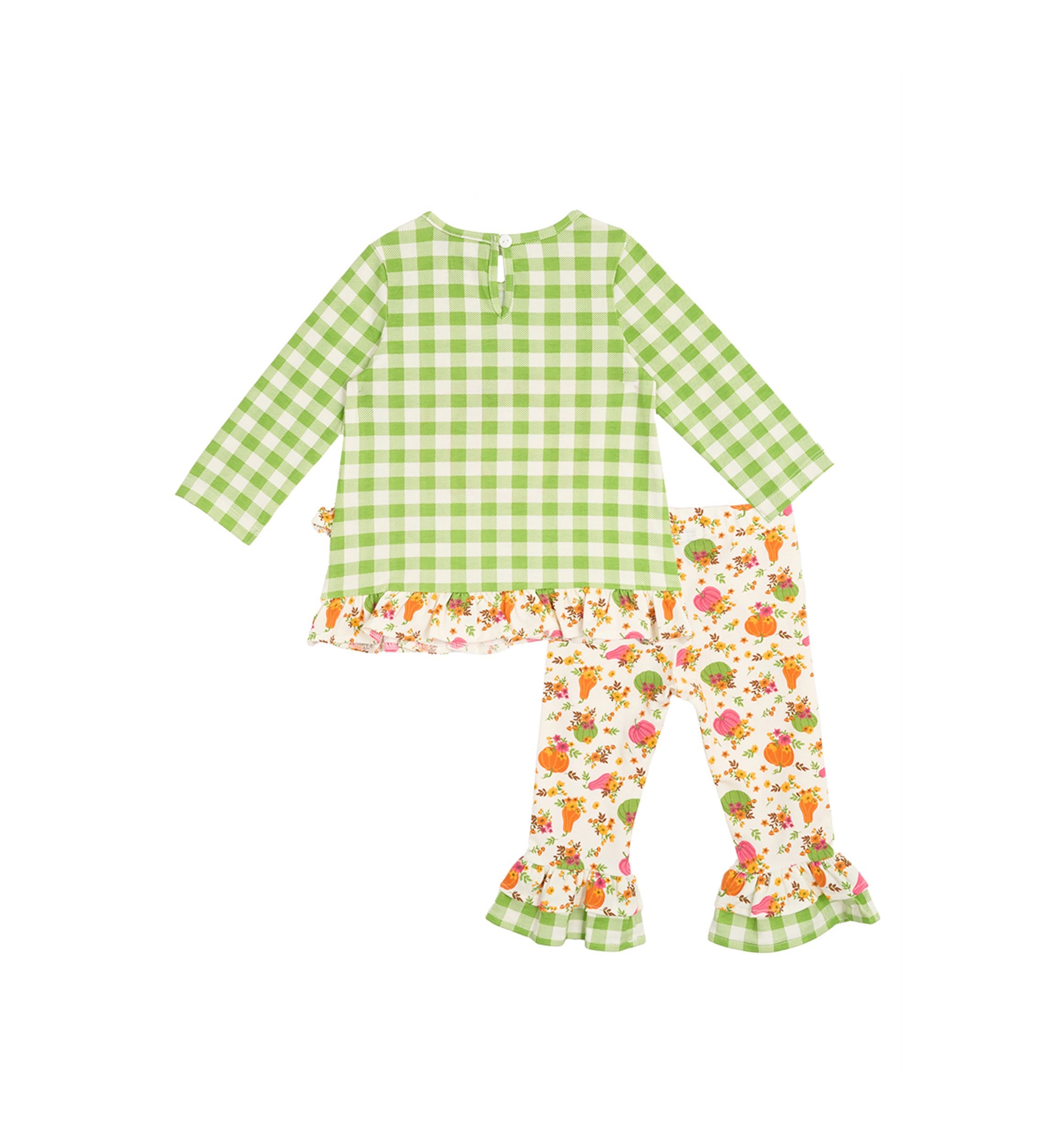 Toddler Girls Gingham Appliqué Top and Leggings Set