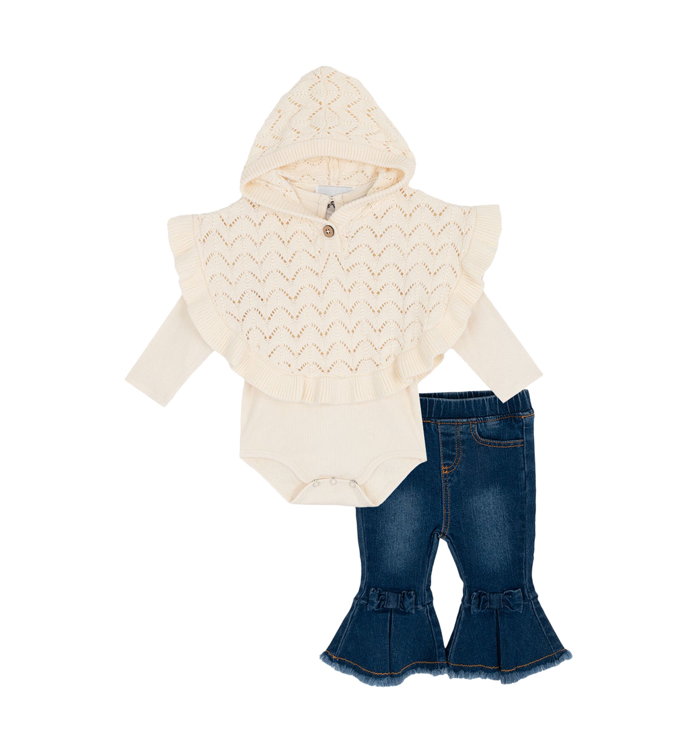 Baby  Girls 3-Piece Poncho Set 