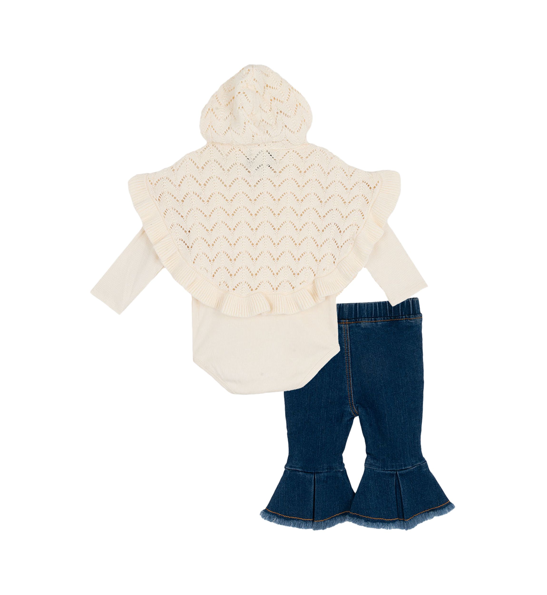 Baby  Girls 3-Piece Poncho Set 