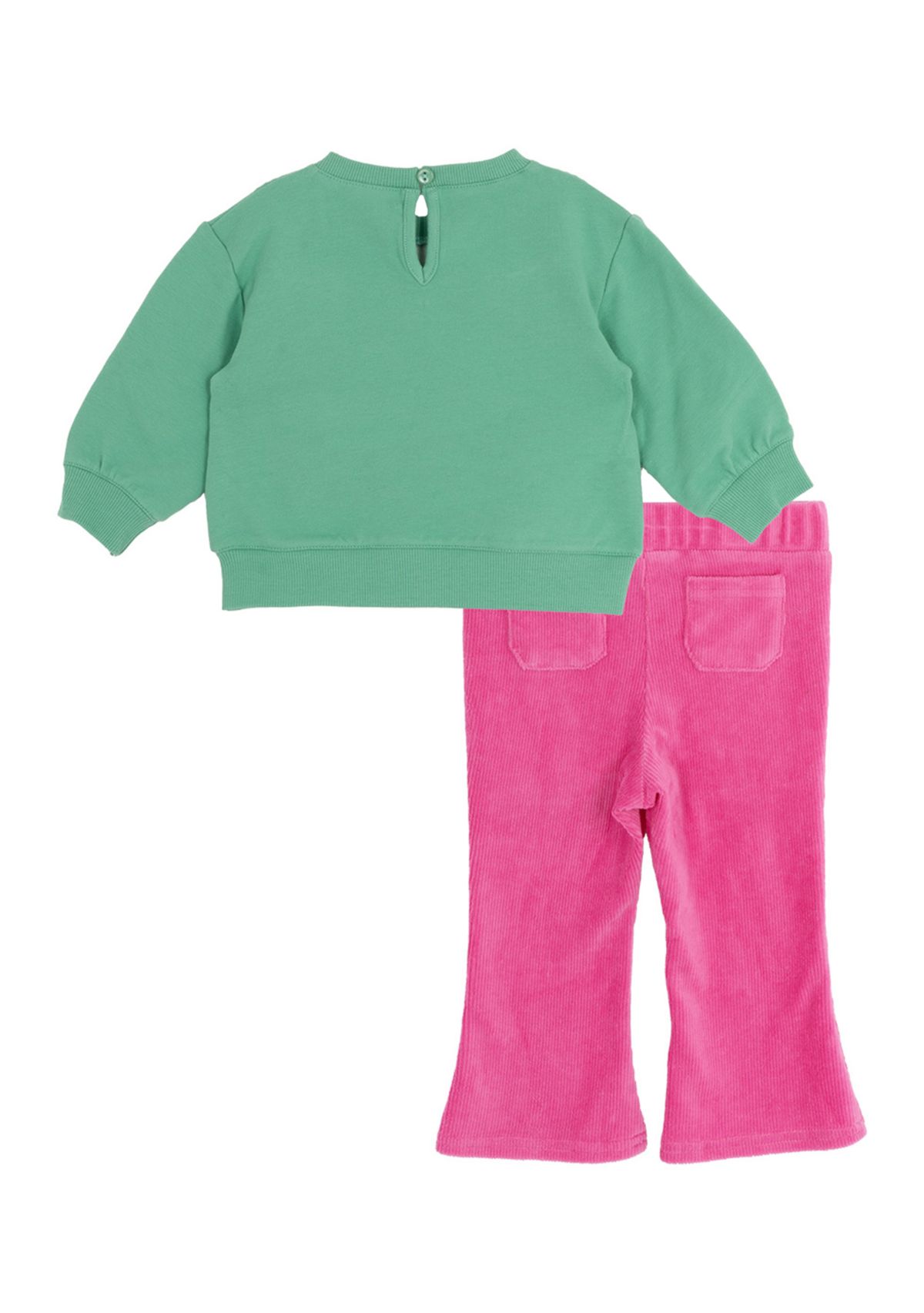 Baby Girls Floral Embroidered Sweatshirt and Pants Set