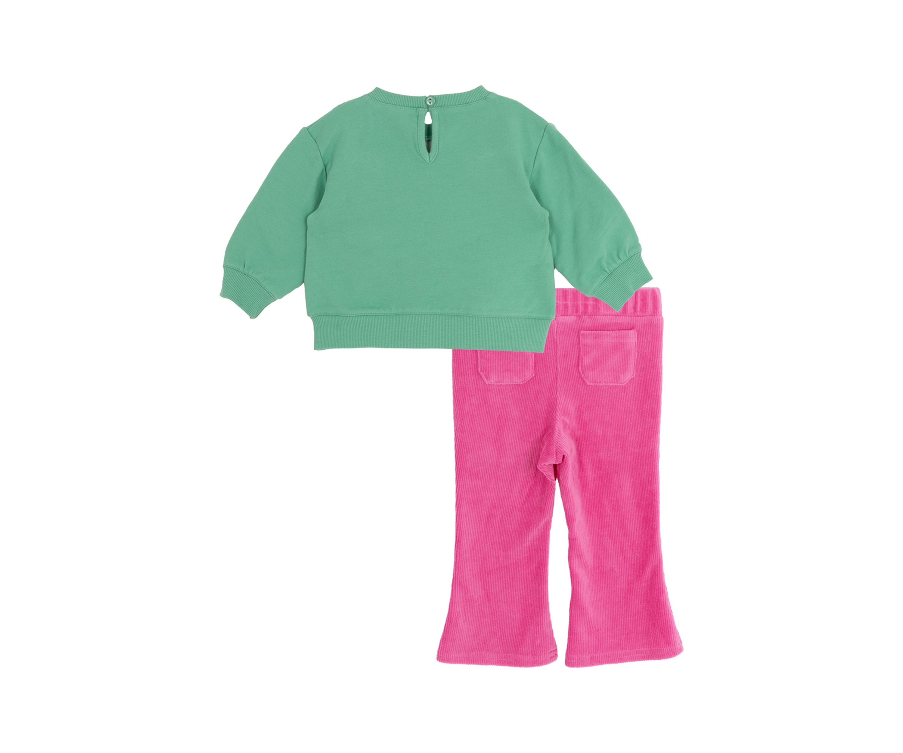 Baby Girls Floral Embroidered Sweatshirt and Pants Set