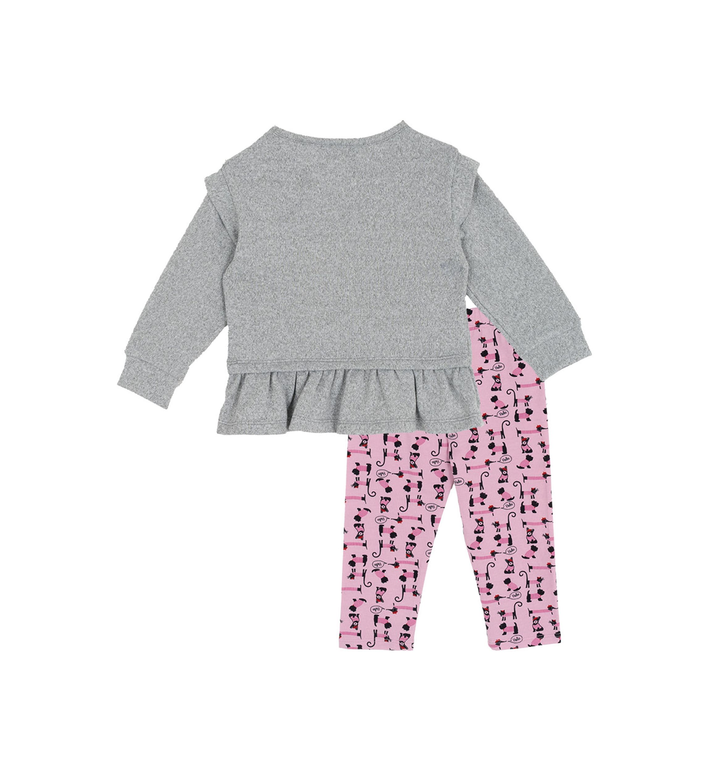 Baby Girls Doggie Graphic T-Shirt and Printed Leggings Set