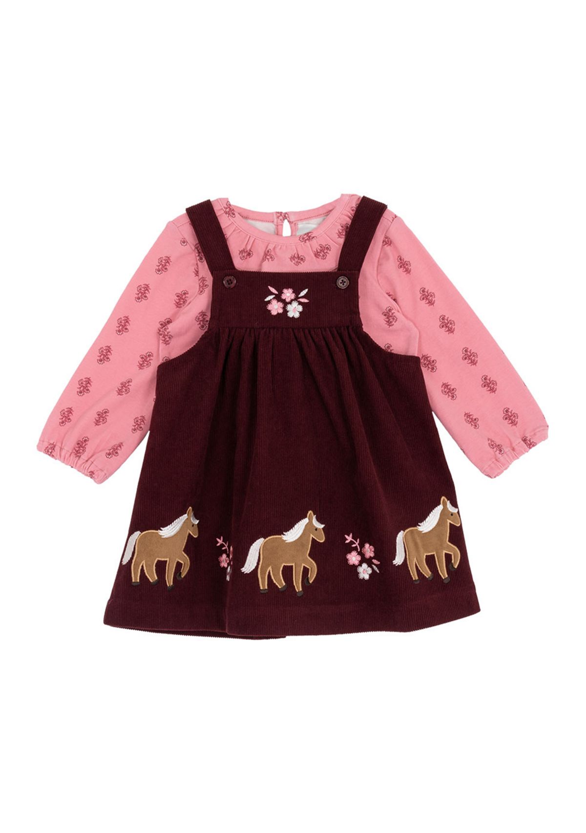 Baby Girls Horse Jumper Dress Set