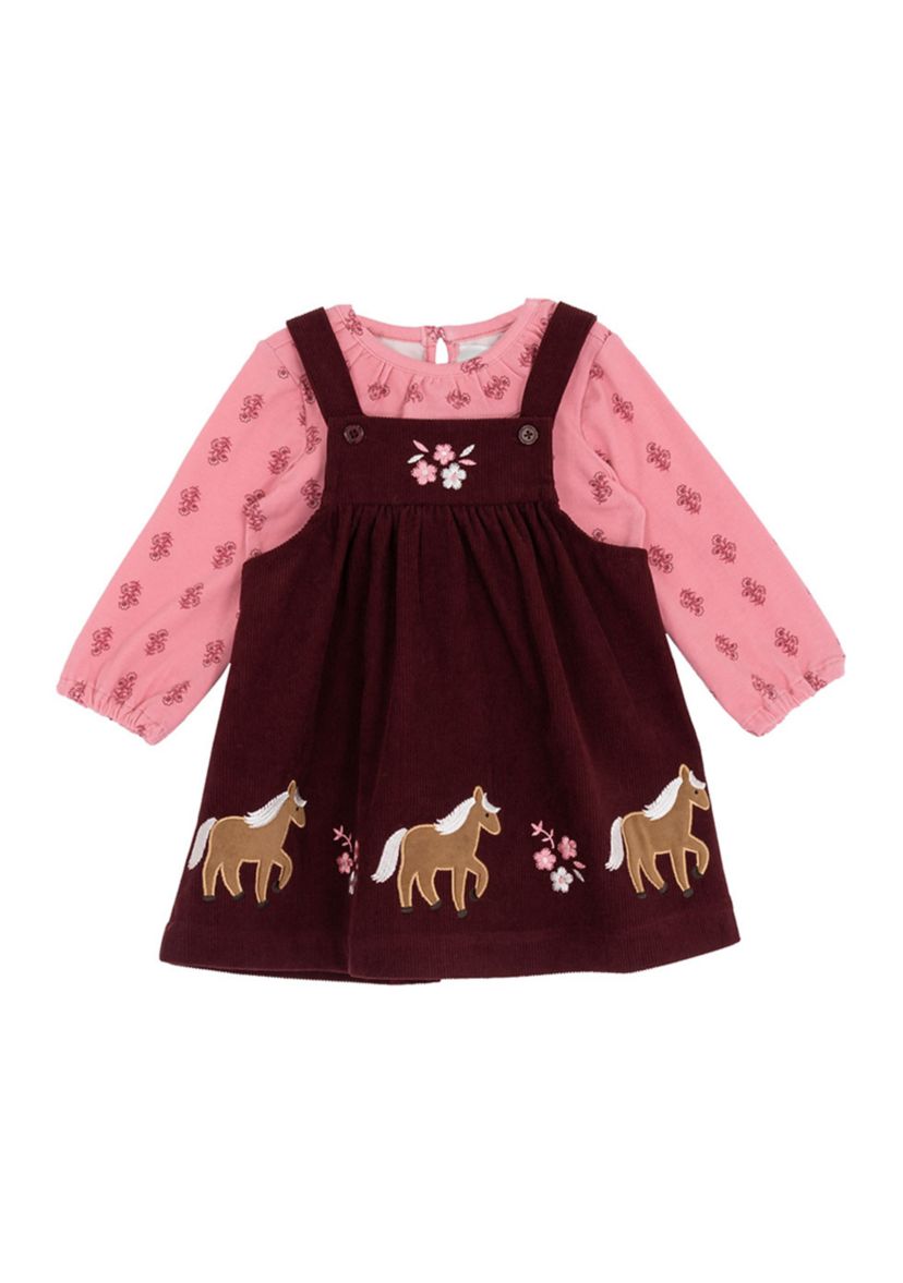 Baby Girls Horse Jumper Dress Set